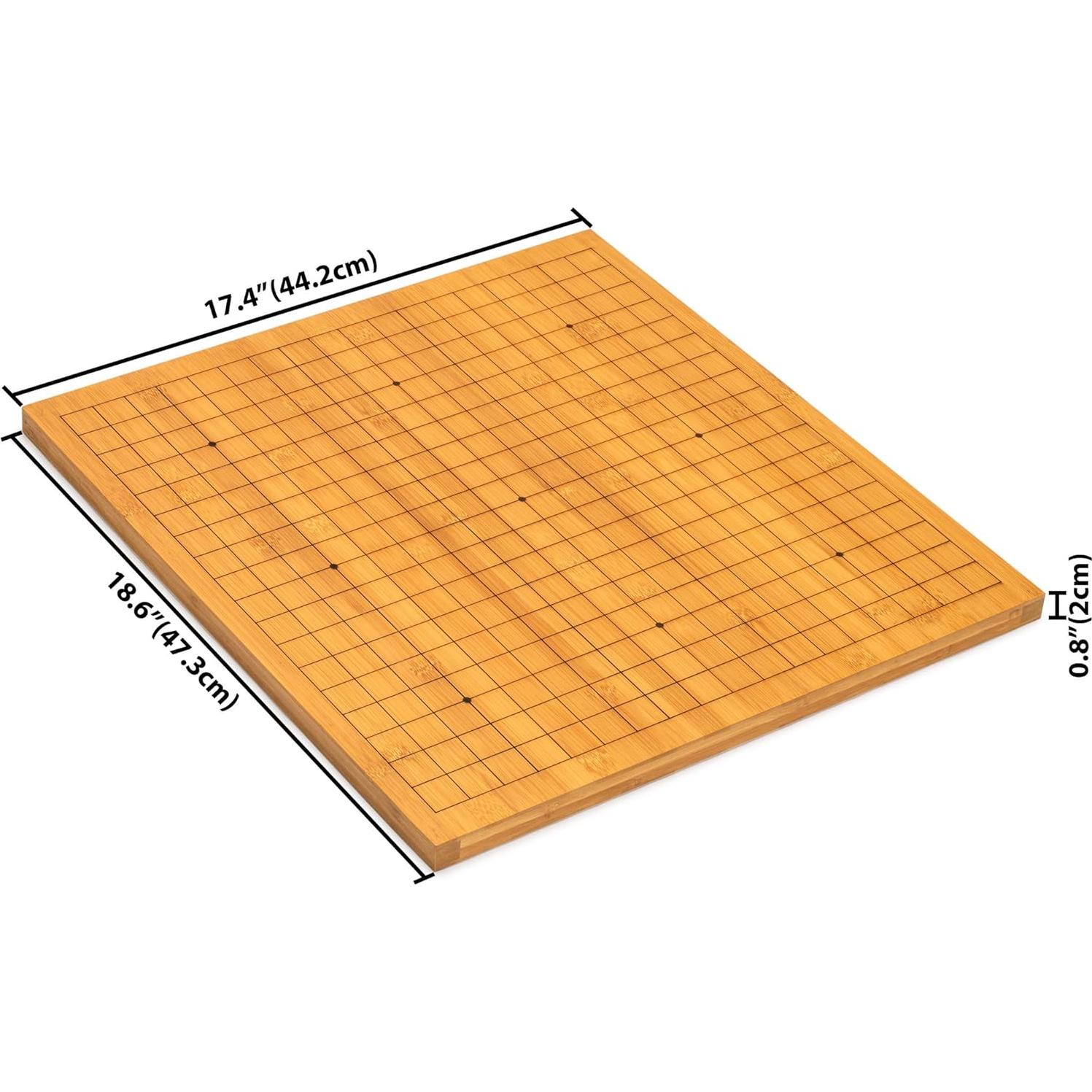 Juego de Go Bambú Yellow Mountain 19x19 y 13x13 con Piedras Yunzi