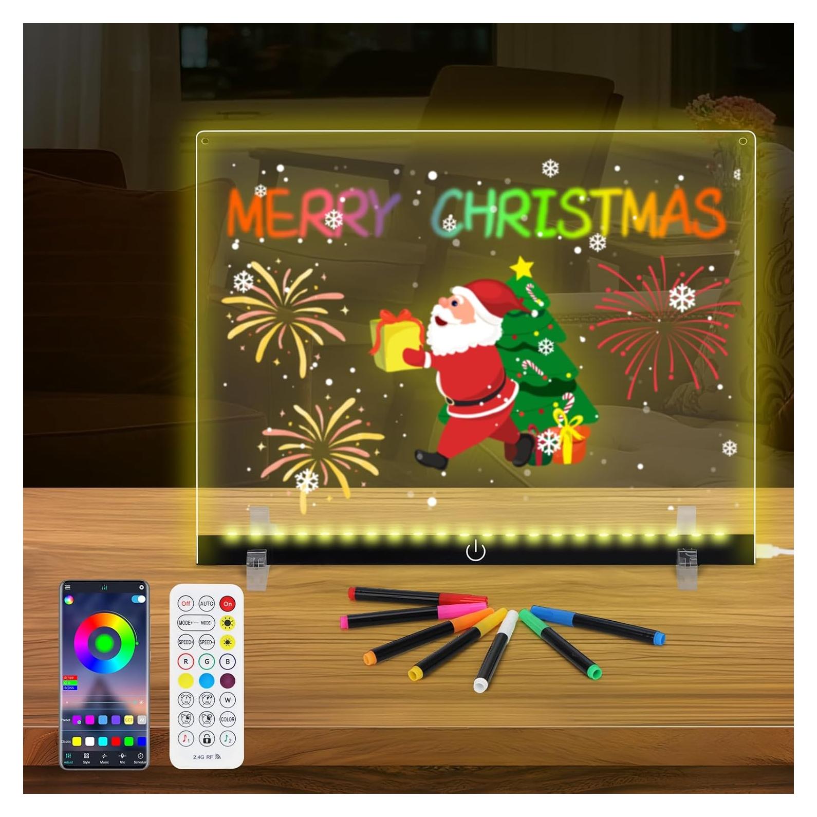 Tablero de Notas LED Wooshneesham 35.8x27.7cm 16 Colores