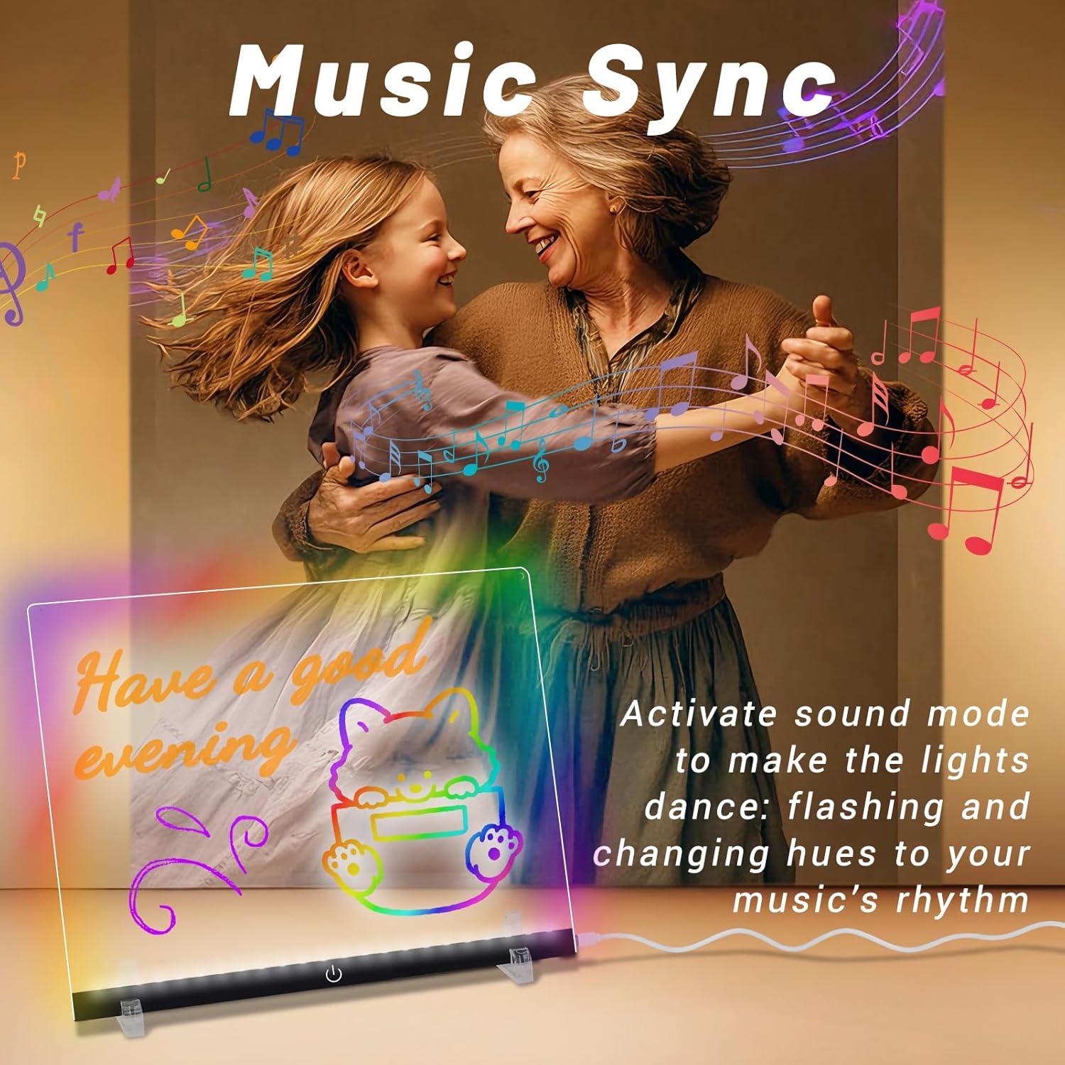 Tablero de Notas LED Wooshneesham 35.8x27.7cm 16 Colores