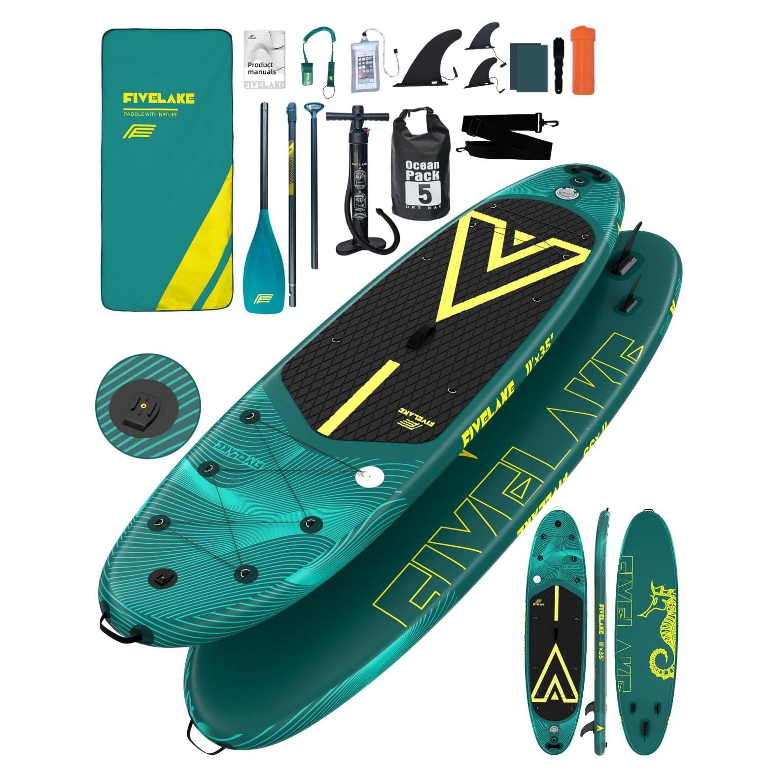 Tabla de Paddle Inflable FIVELAKE 335x89x15cm 195kg Verde