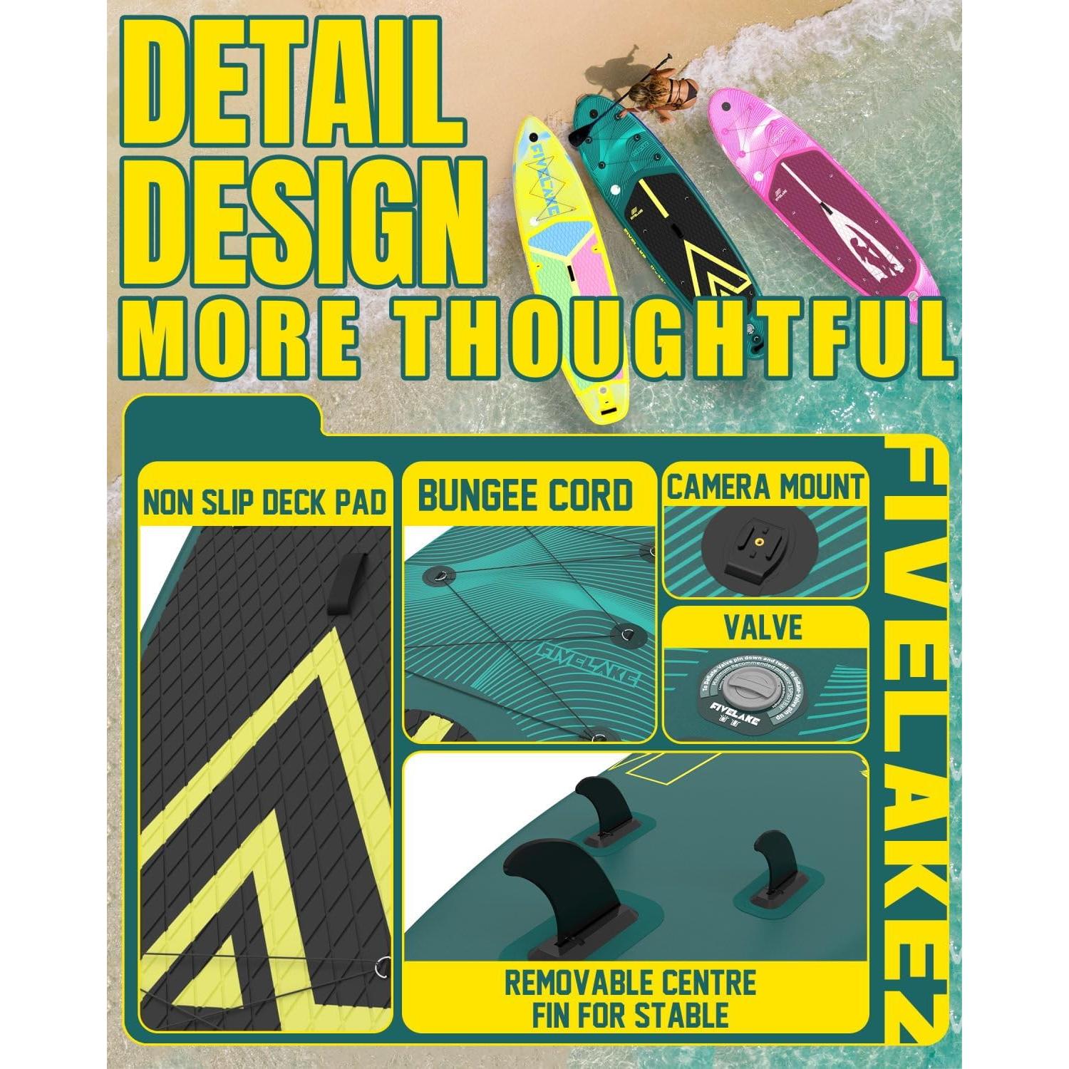 Tabla de Paddle Inflable FIVELAKE 335x89x15cm 195kg Verde