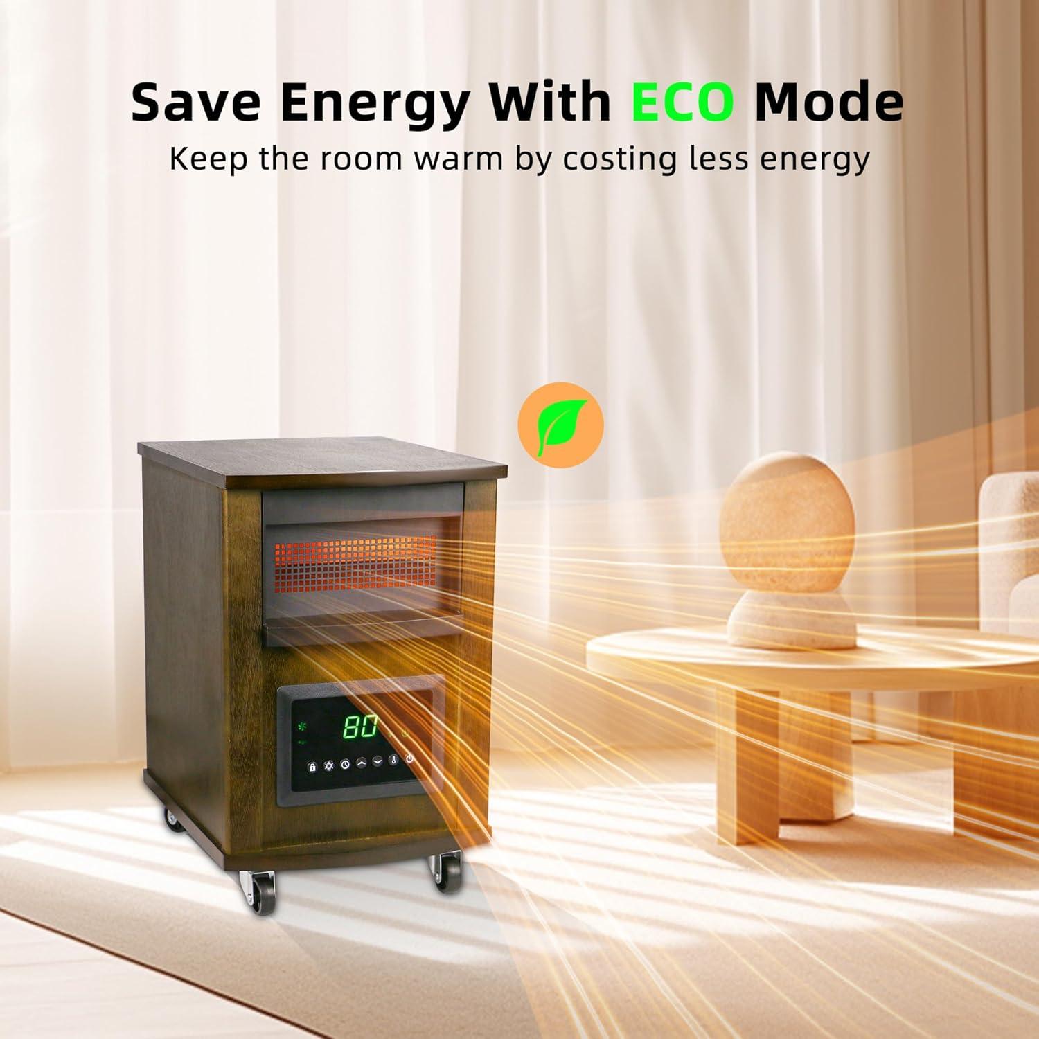 Calefactor Infrarrojo WEWARM 1500W con Control Remoto y Ruedas