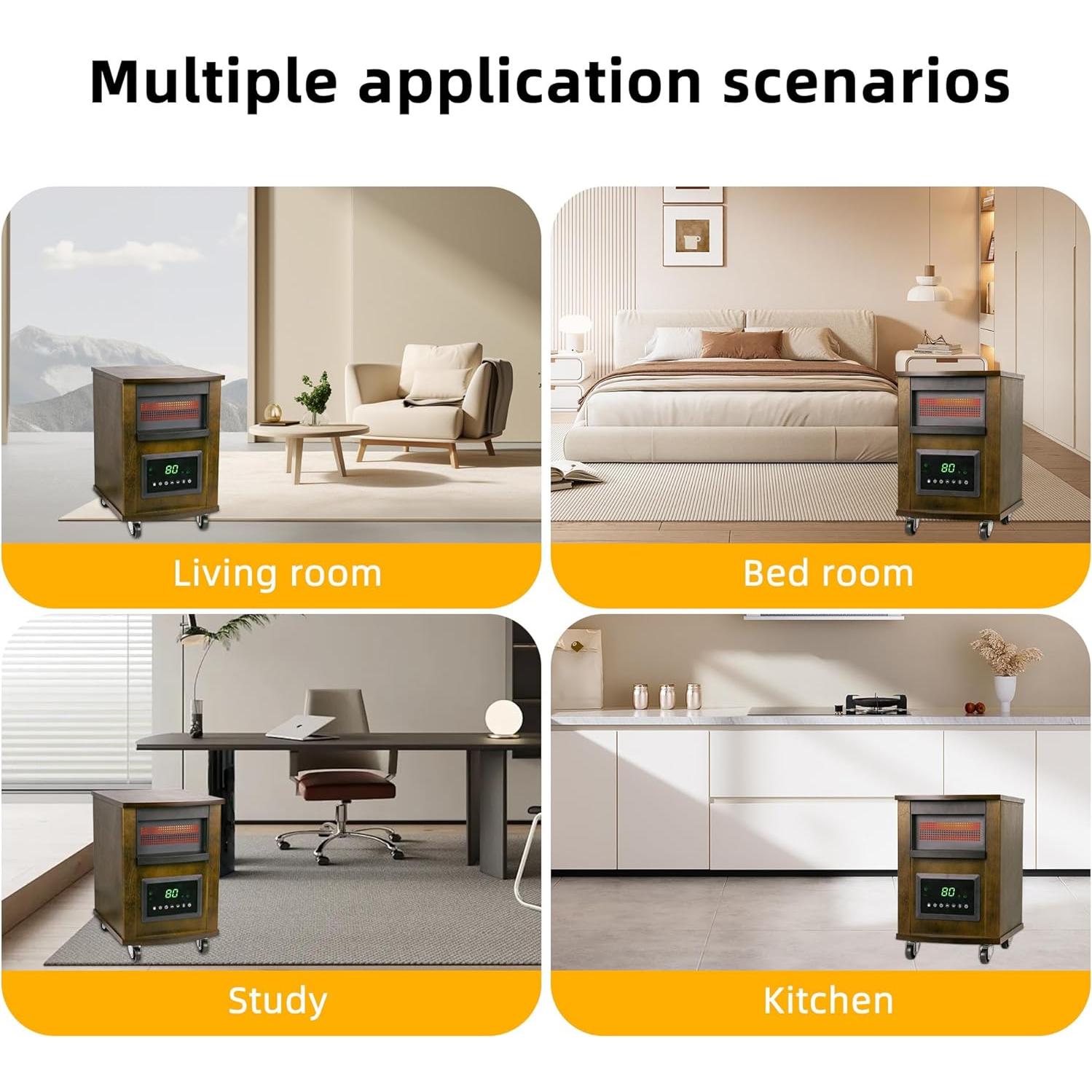 Calefactor Infrarrojo WEWARM 1500W con Control Remoto y Ruedas