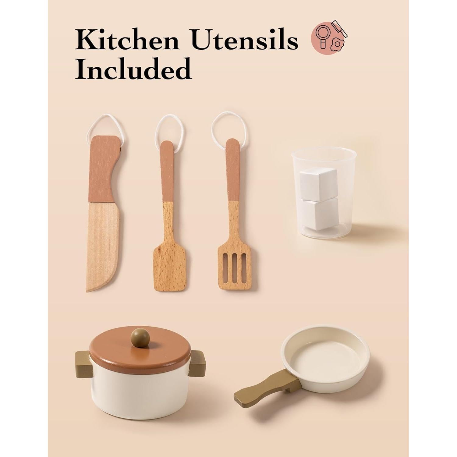 Juego de Cocina de Madera ROBUD Mocha para Niños 3-8 Años