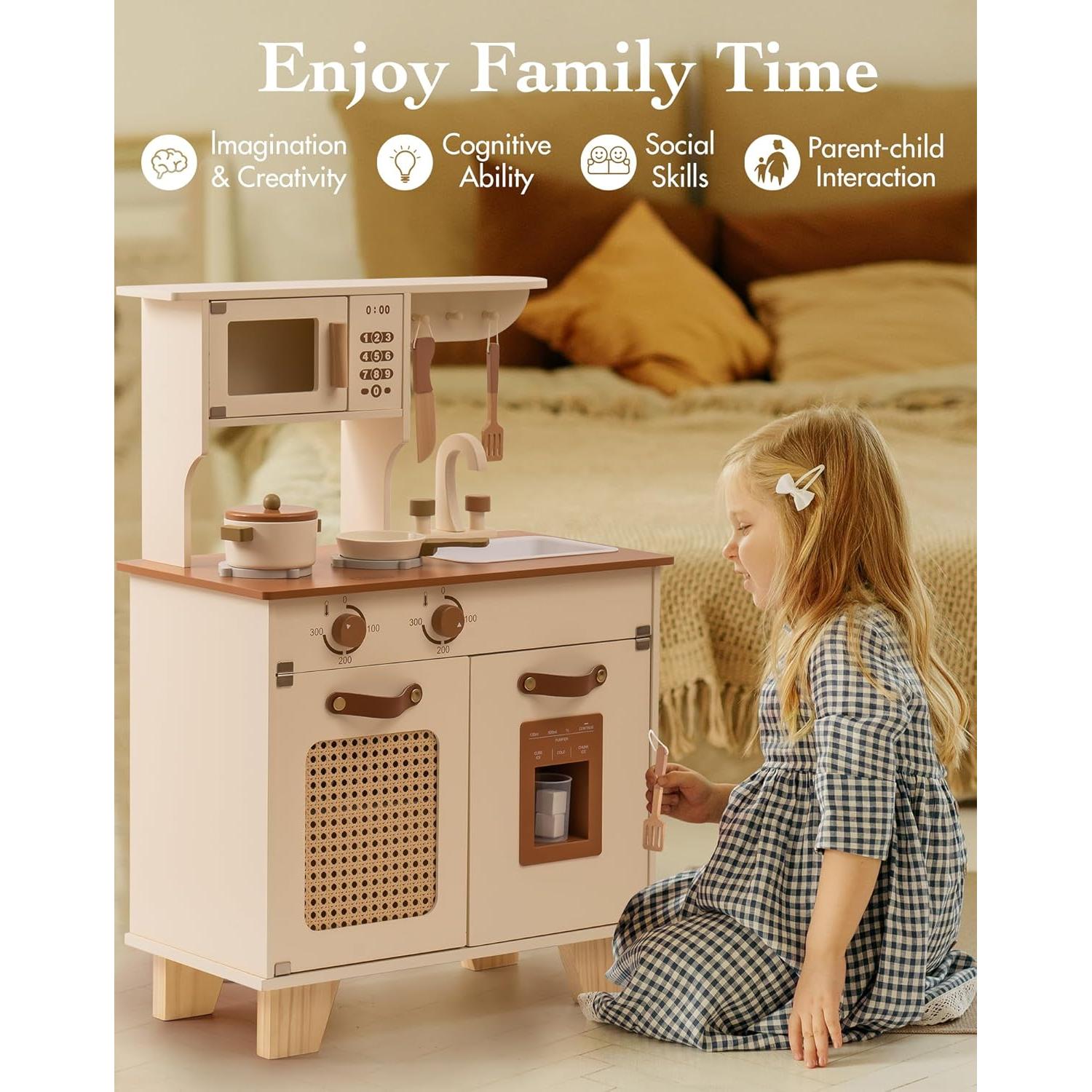 Juego de Cocina de Madera ROBUD Mocha para Niños 3-8 Años