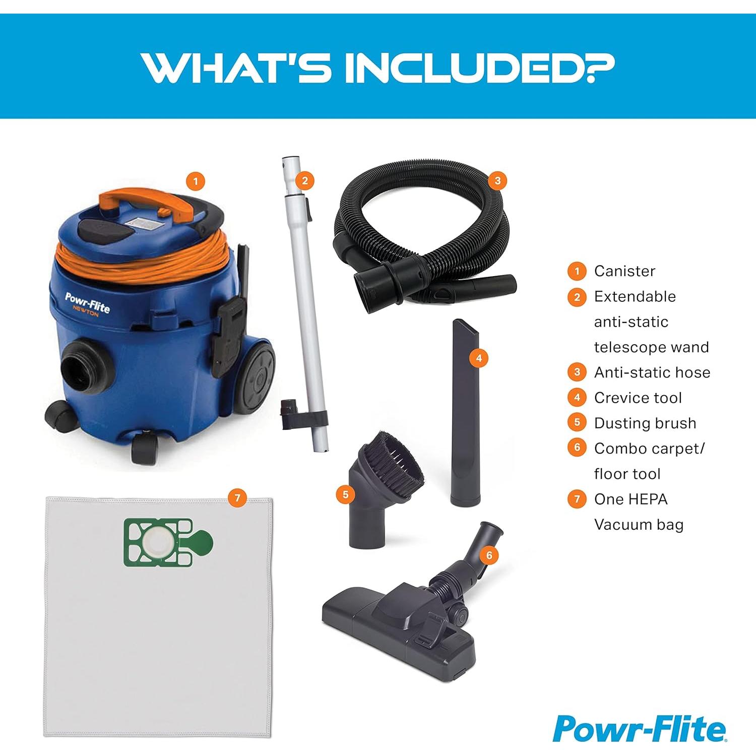 Aspiradora de Cilindro Powr-Flite Newton HEPA 1200W 9.84L