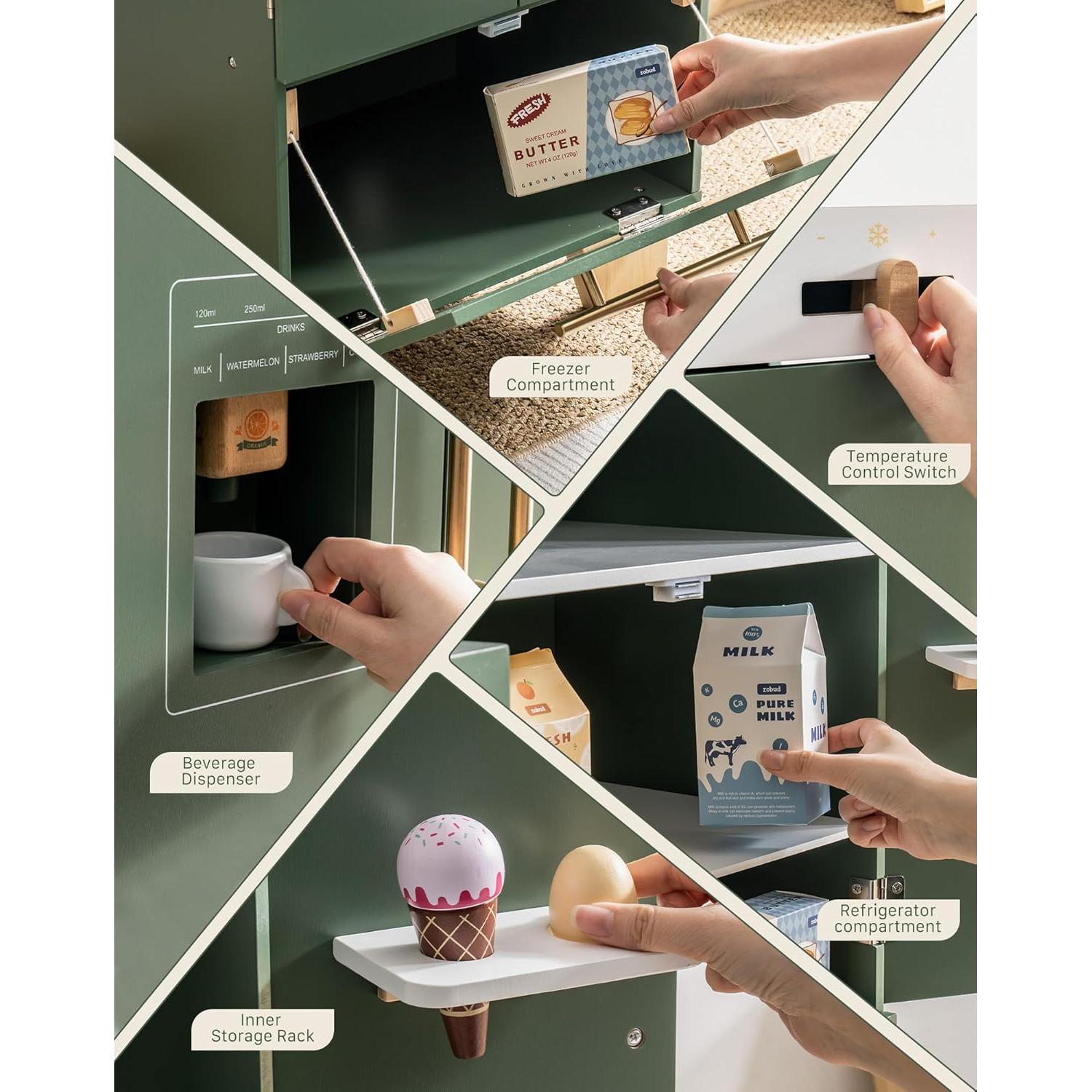 Refrigerador de Juguete ROBUD Verde Vintage 30x38x81cm