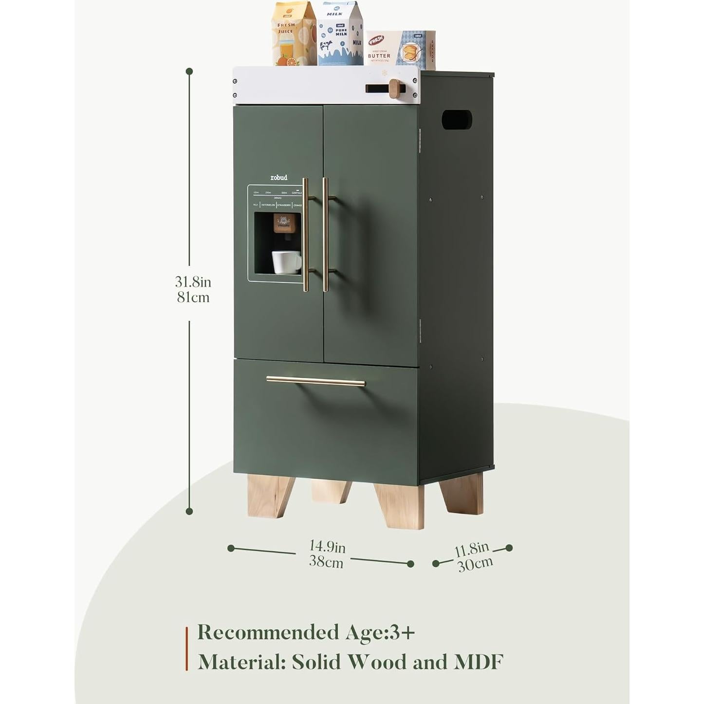 Refrigerador de Juguete ROBUD Verde Vintage 30x38x81cm