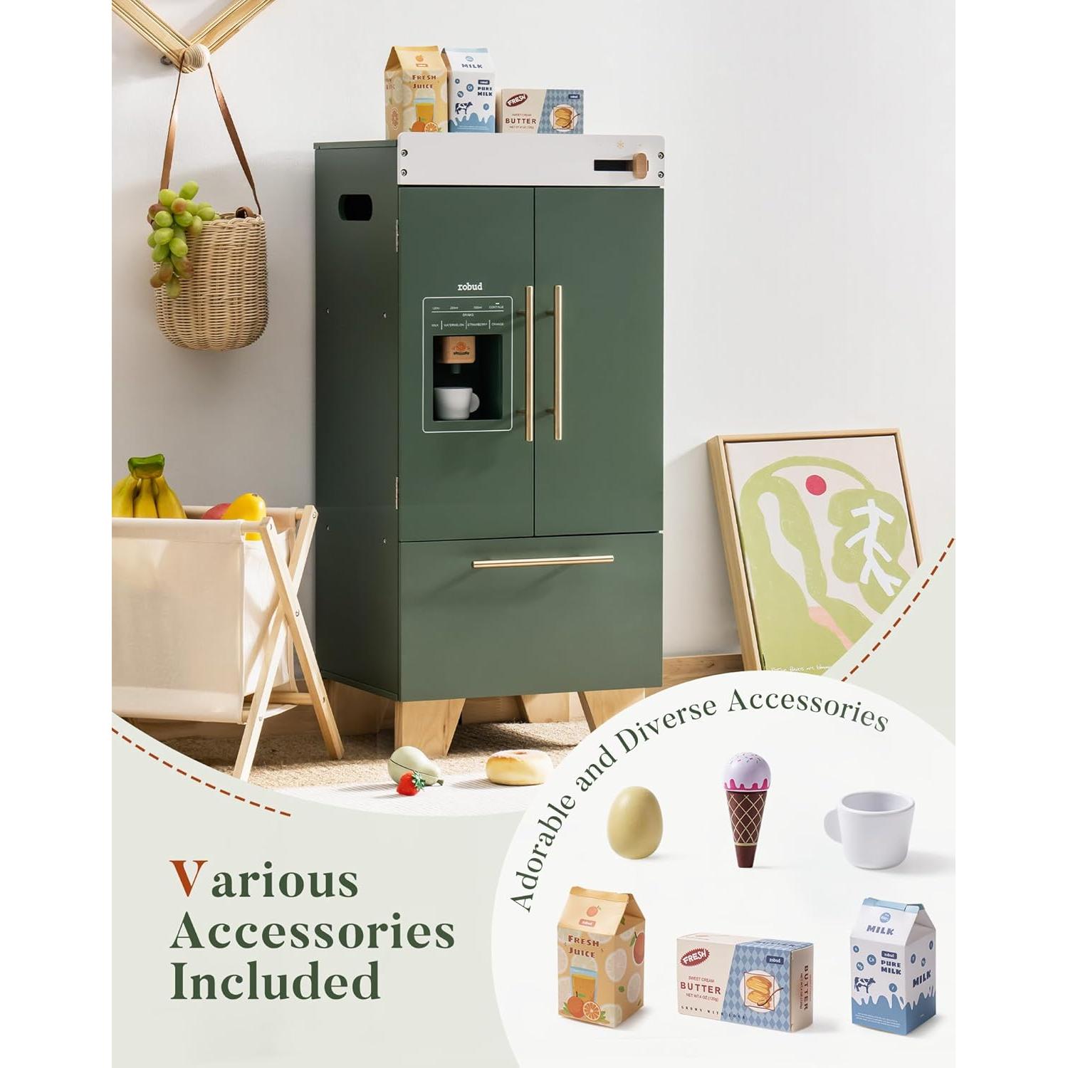Refrigerador de Juguete ROBUD Verde Vintage 30x38x81cm
