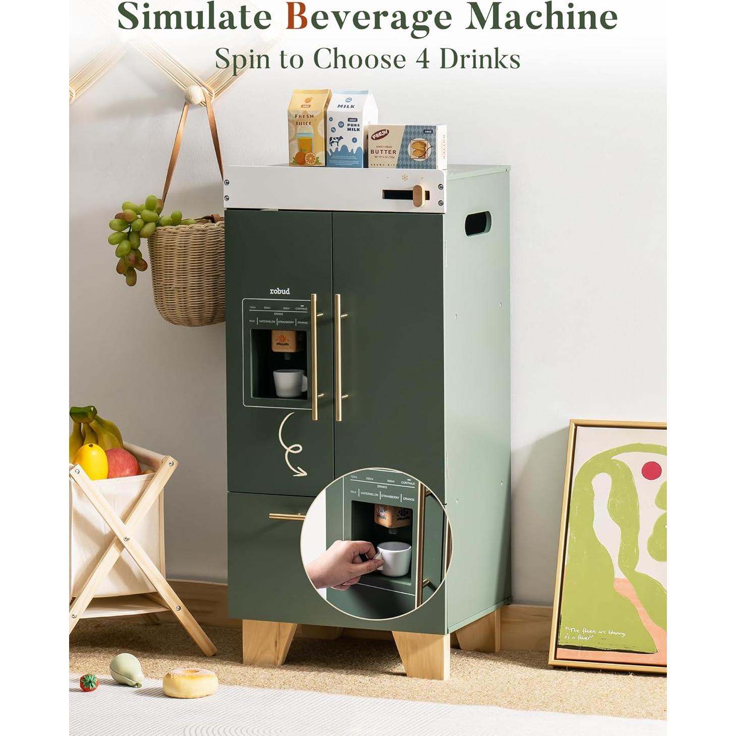 Refrigerador de Juguete ROBUD Verde Vintage 30x38x81cm