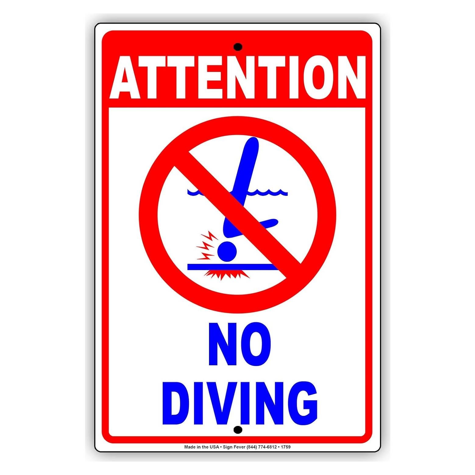 Placa de Aluminio de Seguridad No Bucear 20x30 cm