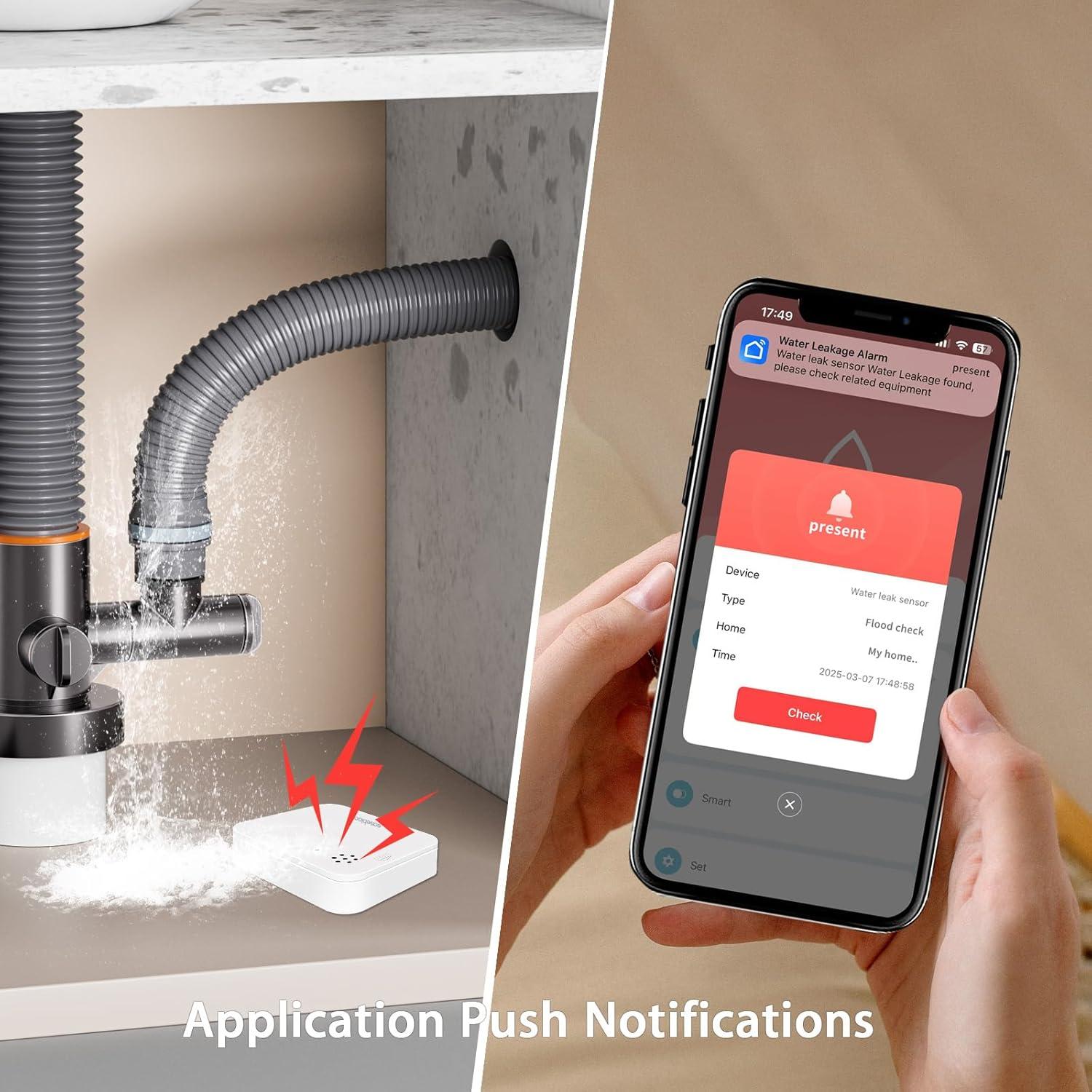 Detector de Fugas de Agua Easebloom 3 Sensores con App