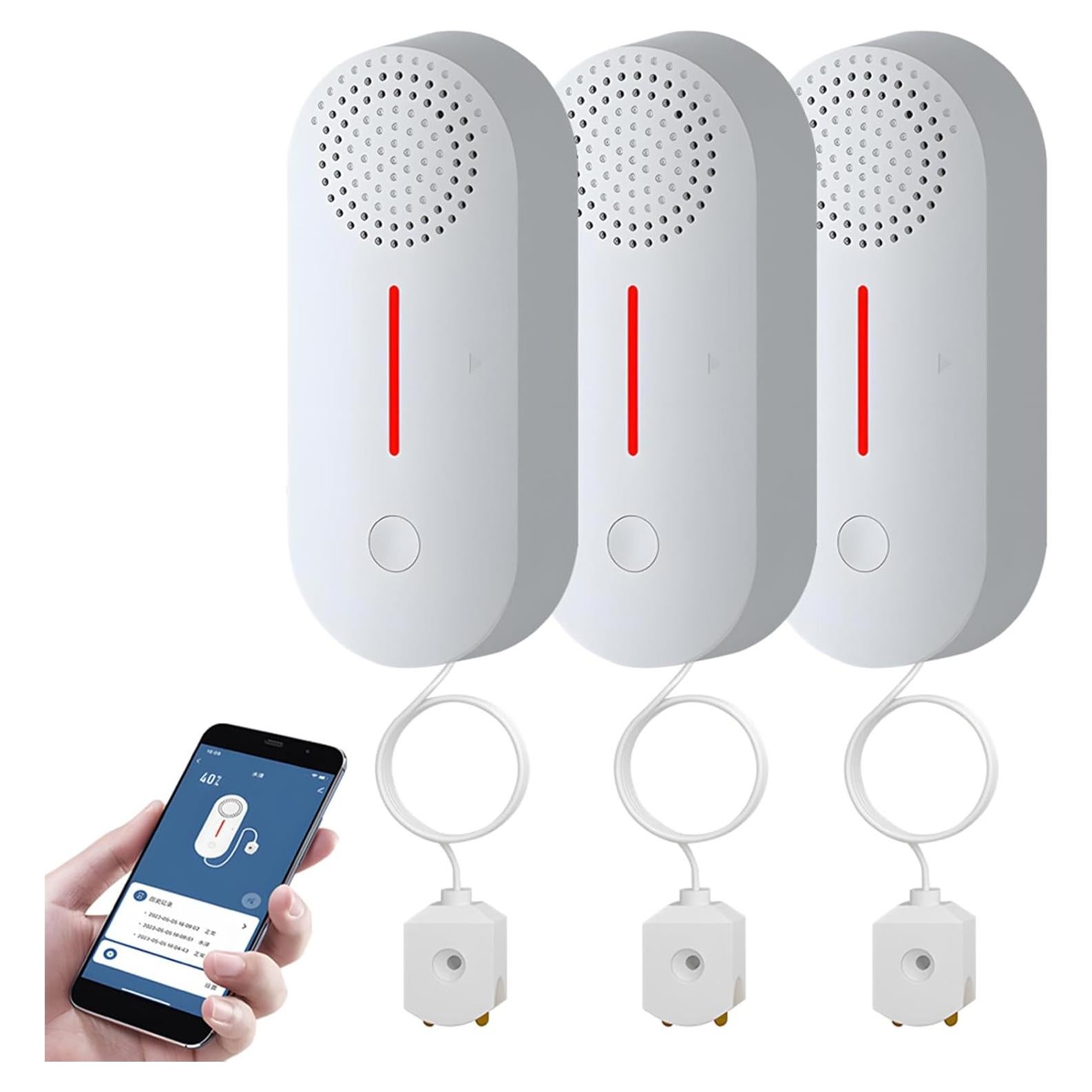 Detector de Fugas de Agua WiFi RESOME SW102 - 3 Pcs, Alarma 100dB