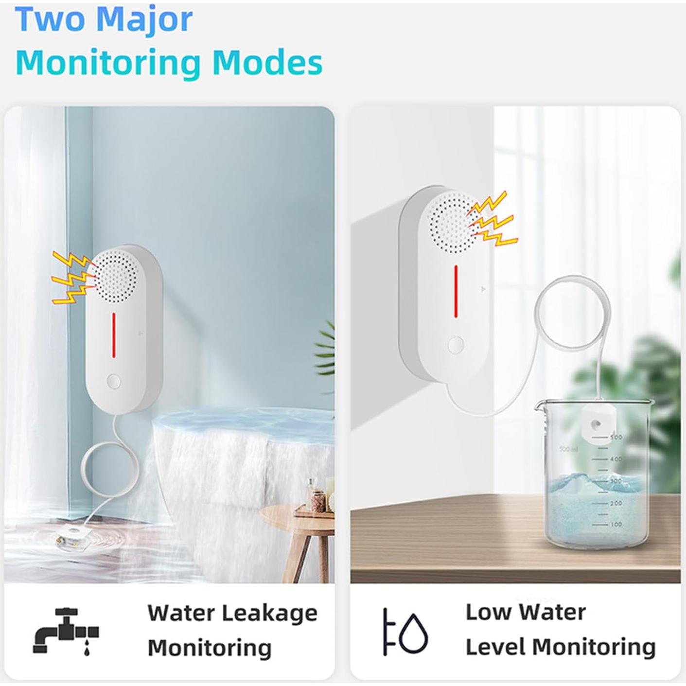 Detector de Fugas de Agua WiFi RESOME SW102 - 3 Pcs, Alarma 100dB