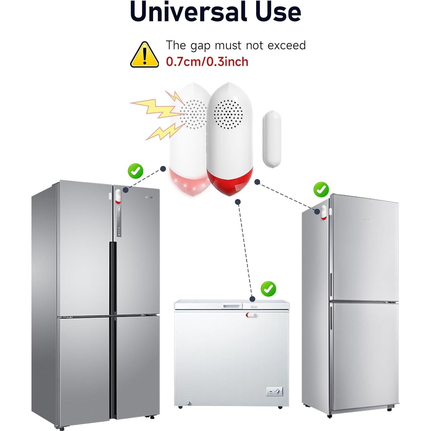Alarma de Puerta de Congelador WiFi LORA AW401S, 120dB