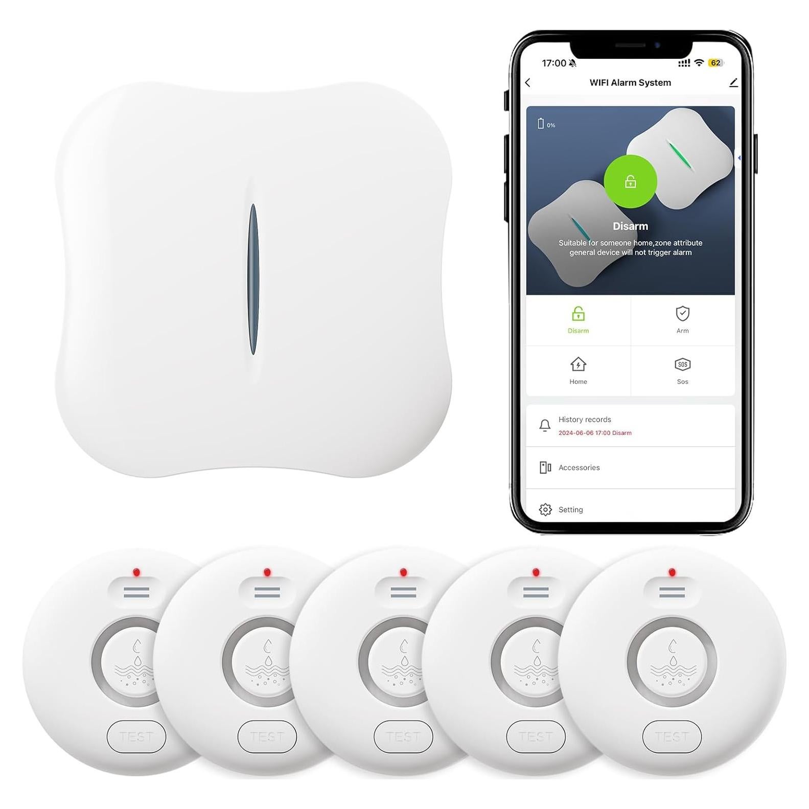 Detectores de Fugas de Agua WiFi RUIKORING 5 Sensores 120dB