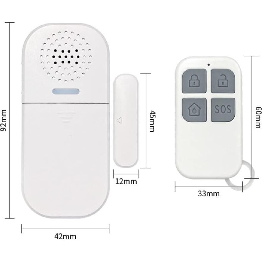 Alarma de Puerta Inalámbrica EverNary PA05 con Control Remoto