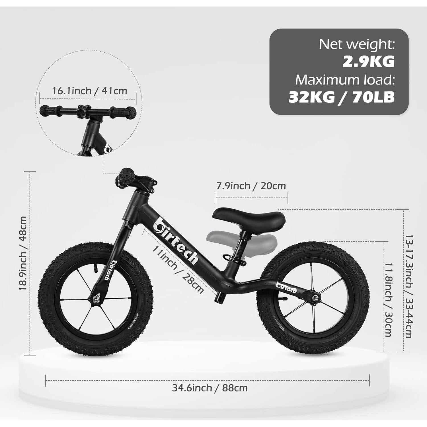 Bicicleta de Equilibrio Birtech KB043 12" Niños 2-5 Años