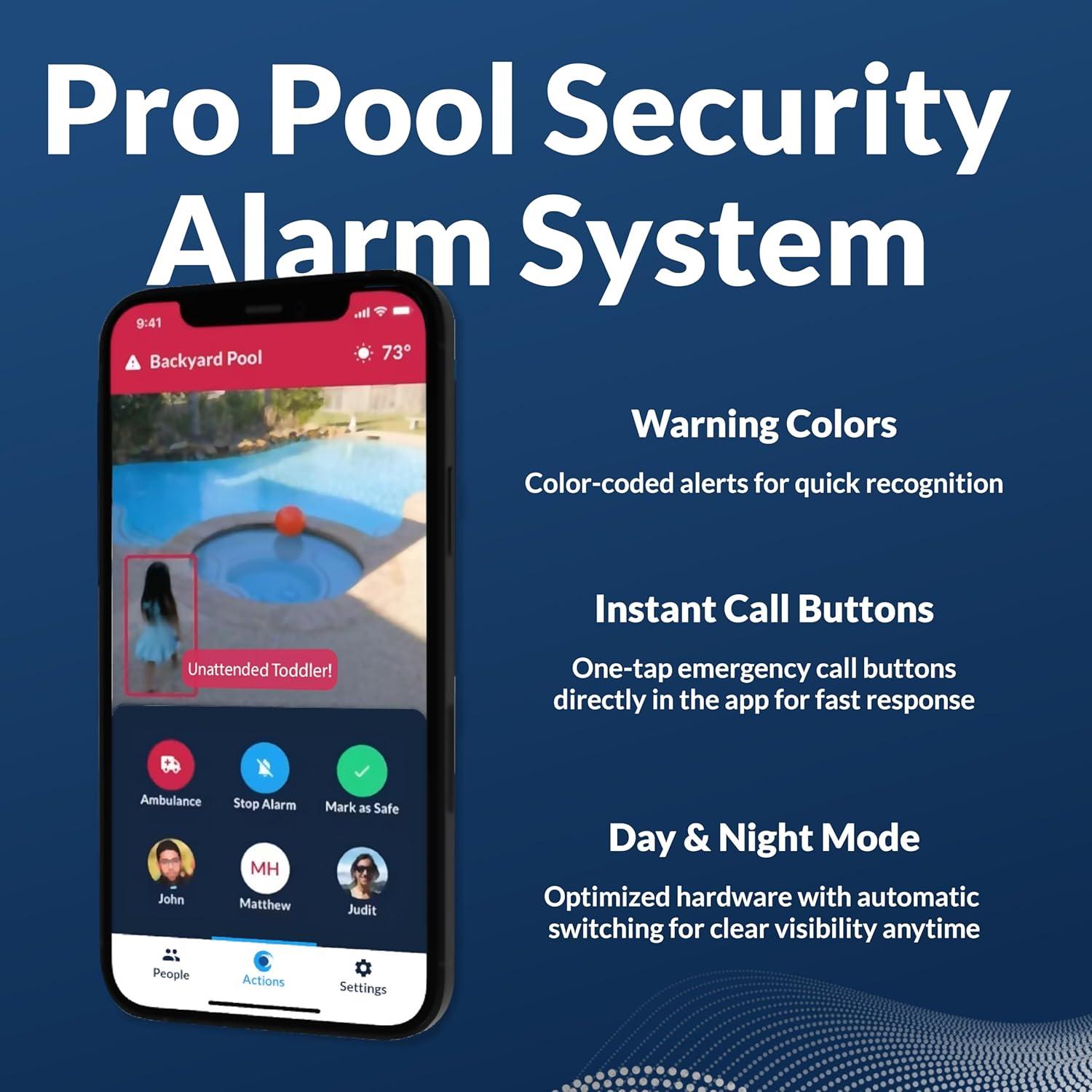 Kit Pro de Alarma CCTV para Piscina PoolScout - Detección AI