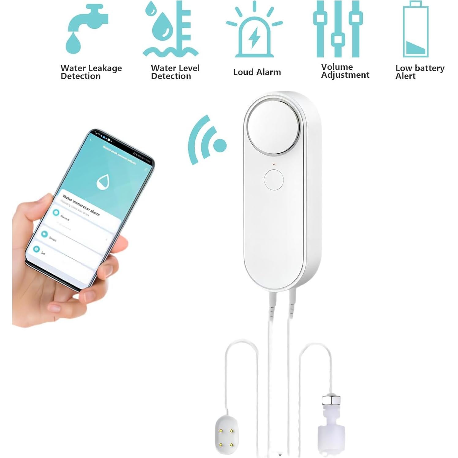 Detector de Fugas y Nivel de Agua WiFi Mengshen 2 en 1