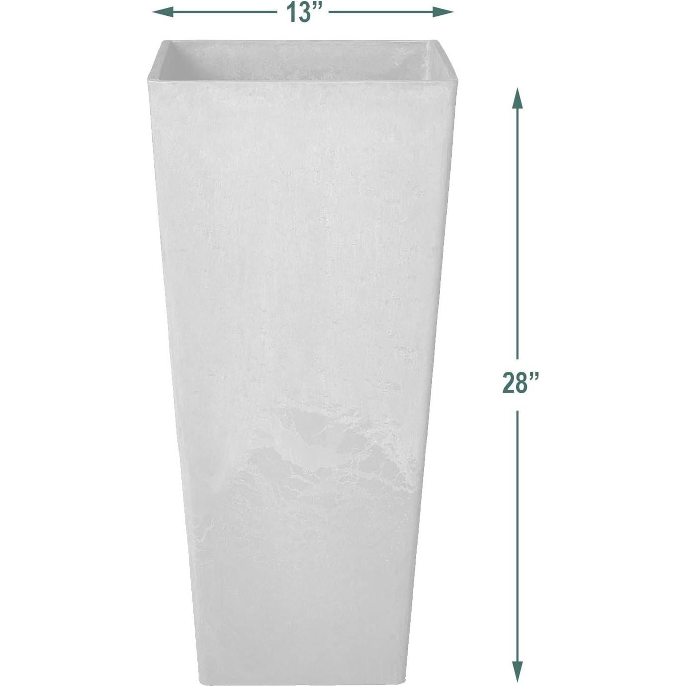 Macetero Cuadrado Alto Arcadia Garden 33x33x71 cm Taupe