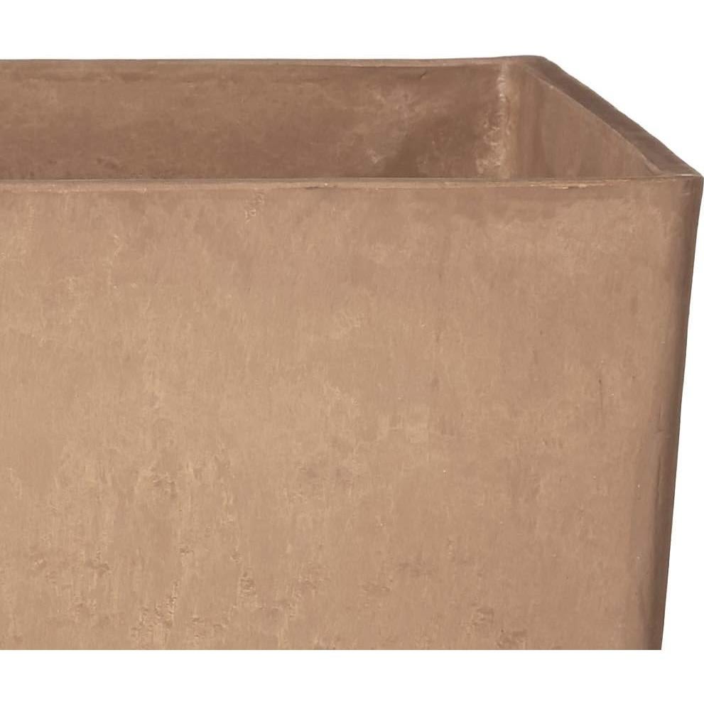 Macetero Cuadrado Alto Arcadia Garden 33x33x71 cm Taupe