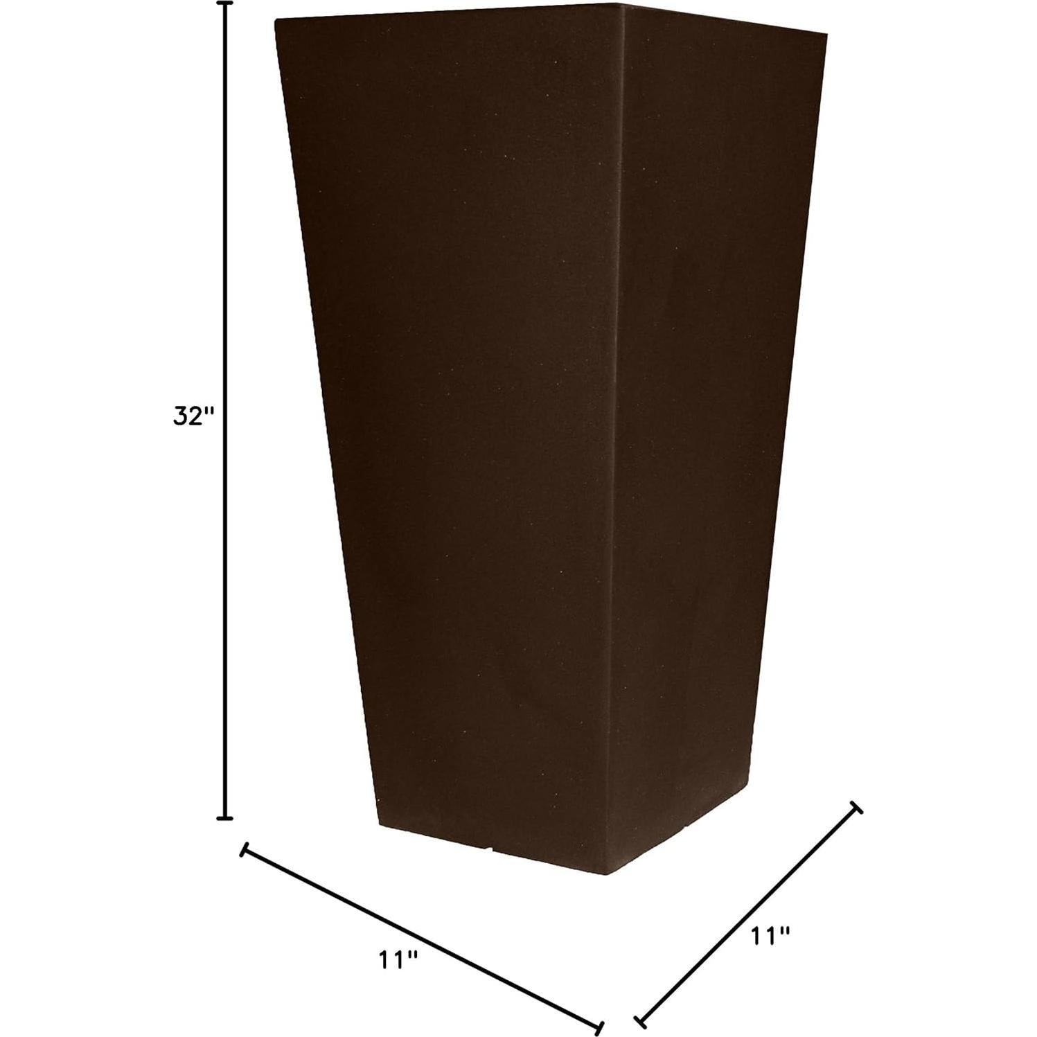 Maceta Cuadrada Tusco Products 81.28 cm Espresso Jardín