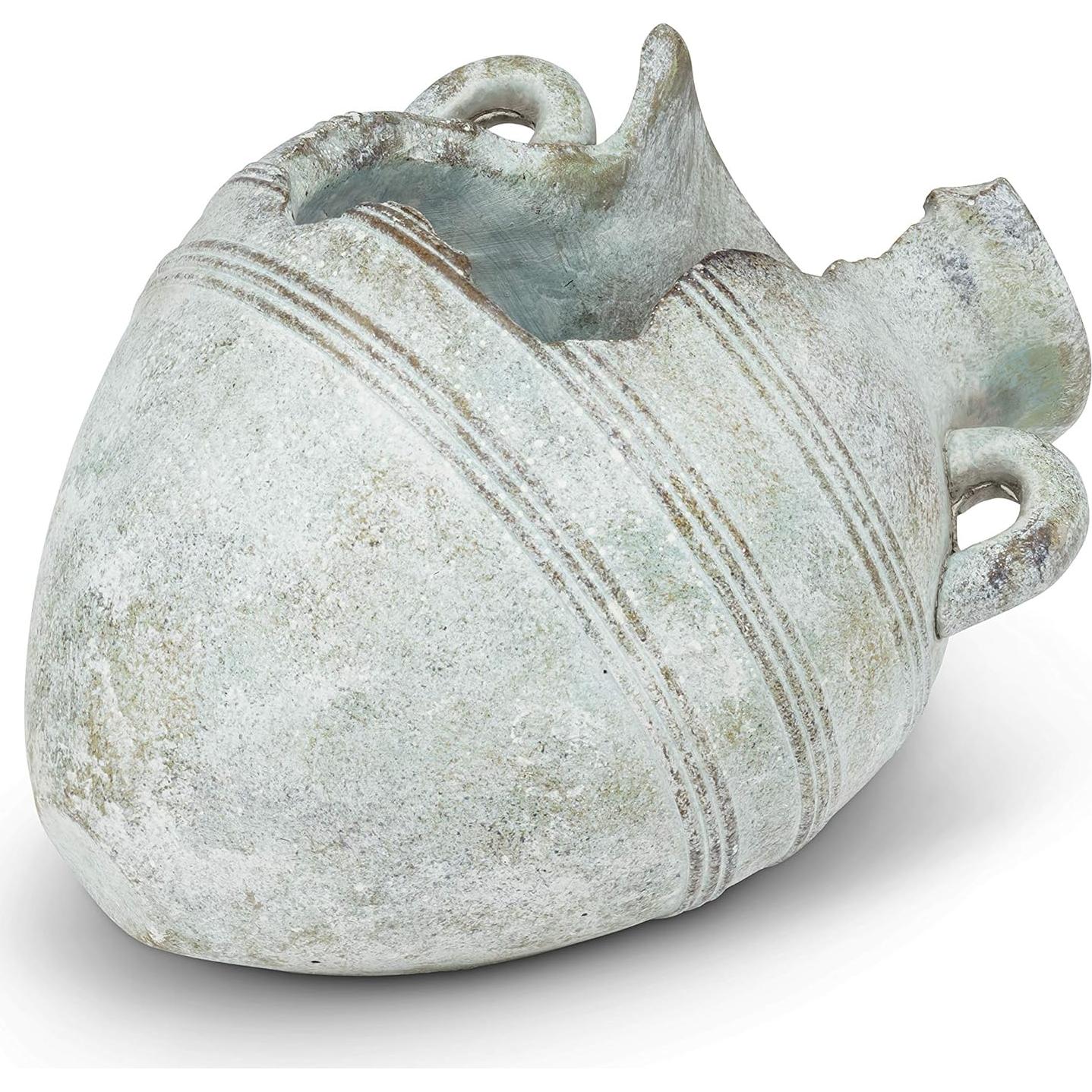 Maceta Urn Tipped Abbott de Cemento Gris para Plantas 15.24 cm