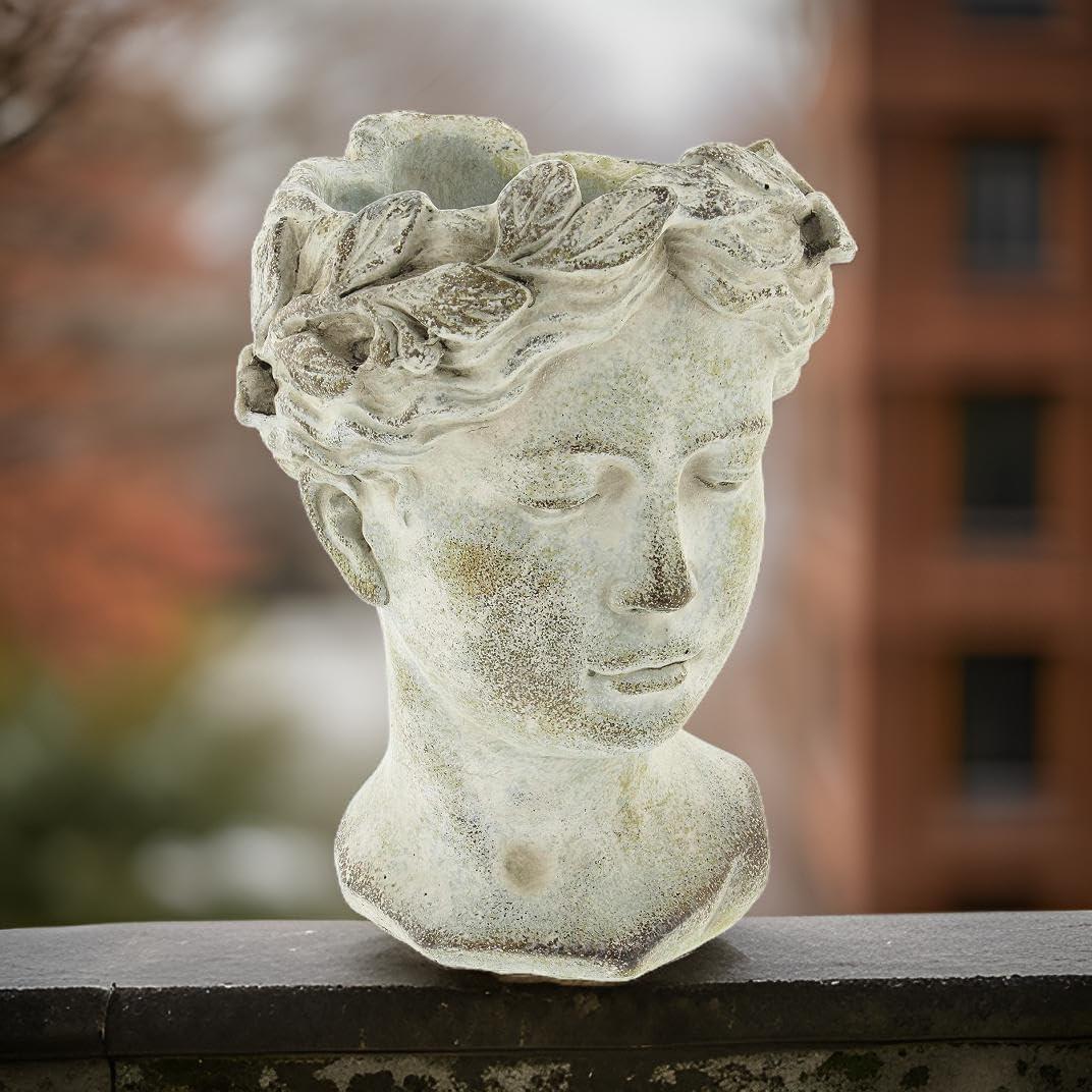 Macetero de Cemento Estilo Griego Romano Distinctive Designs 23cm