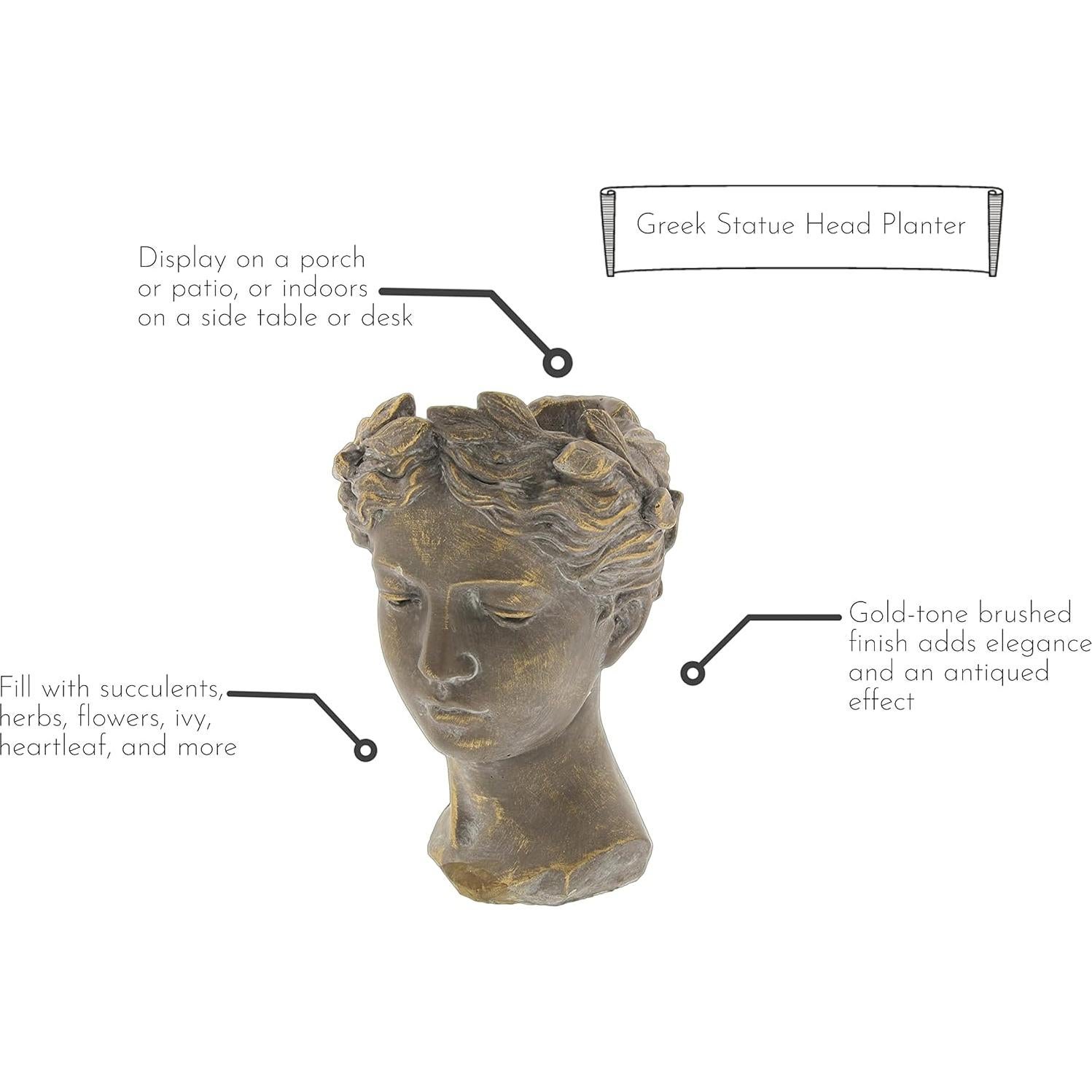 Maceta Estatua Femenina Griega Lucky Winner 26.67 cm