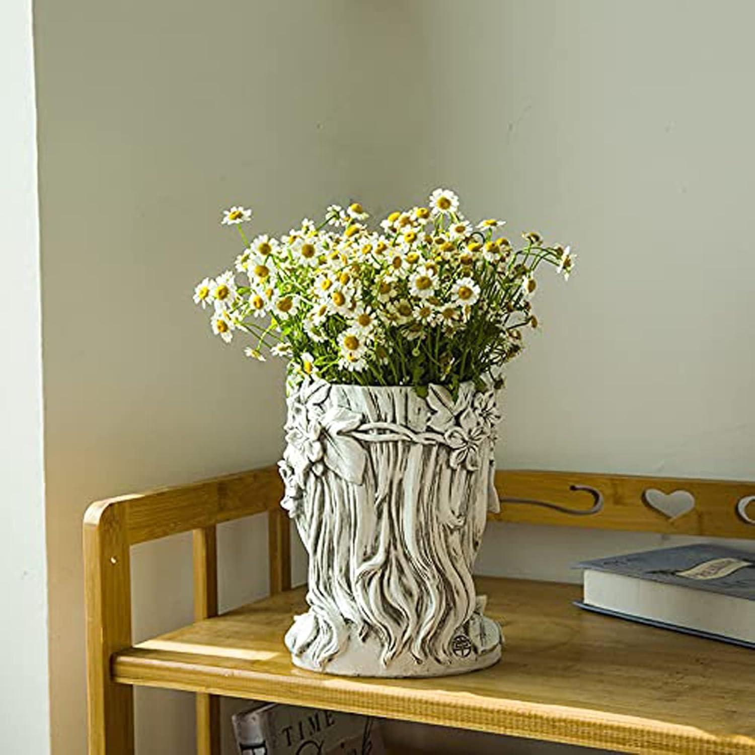 Maceta de Resina Cara de Diosa Happy L con Drenaje 20 cm