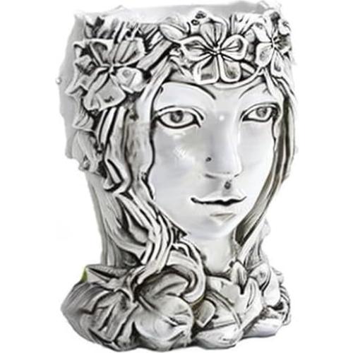 Maceta de Resina Cara de Diosa Happy L con Drenaje 20 cm