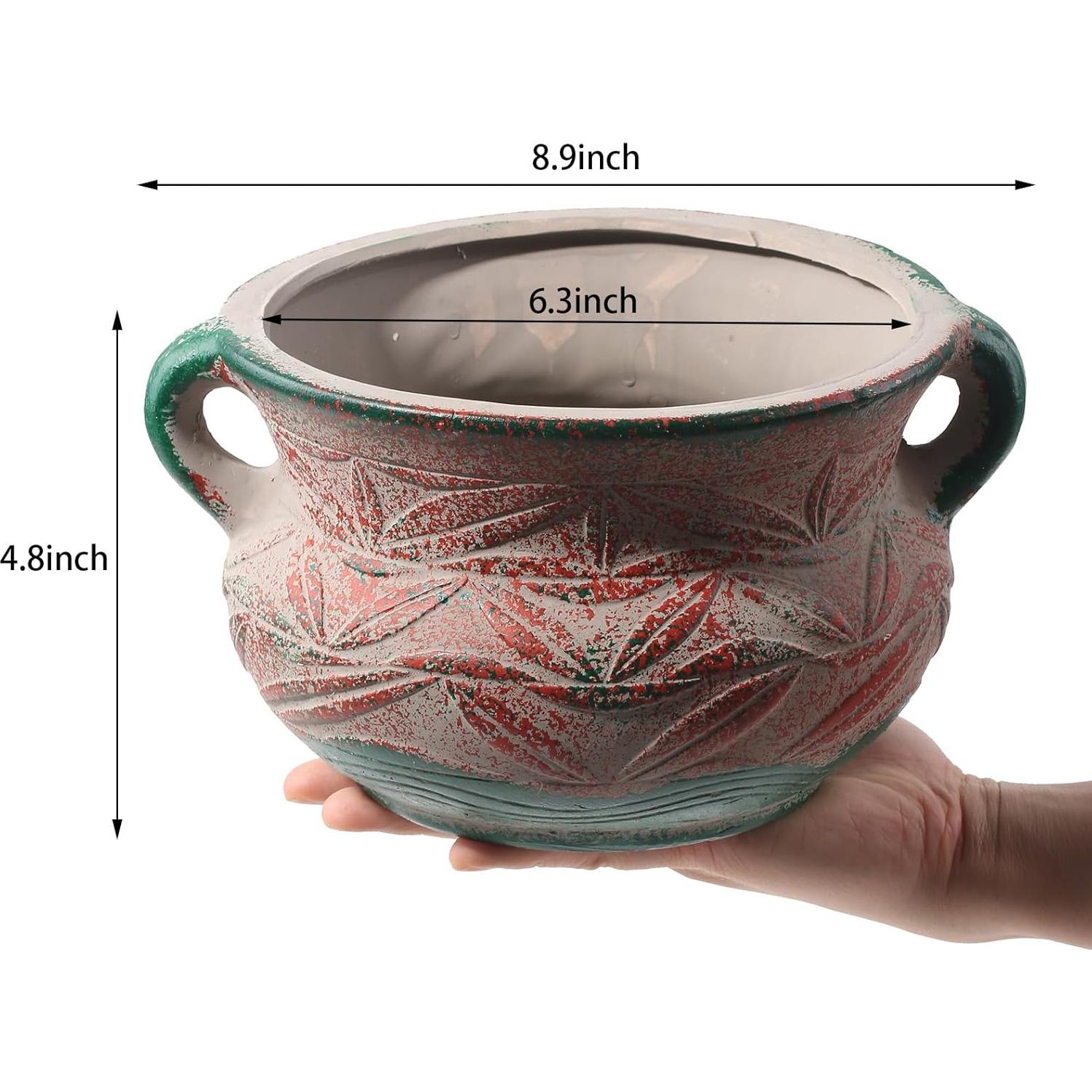 Maceta Cerámica Bohemia con Drenaje 16cm para Suculentas