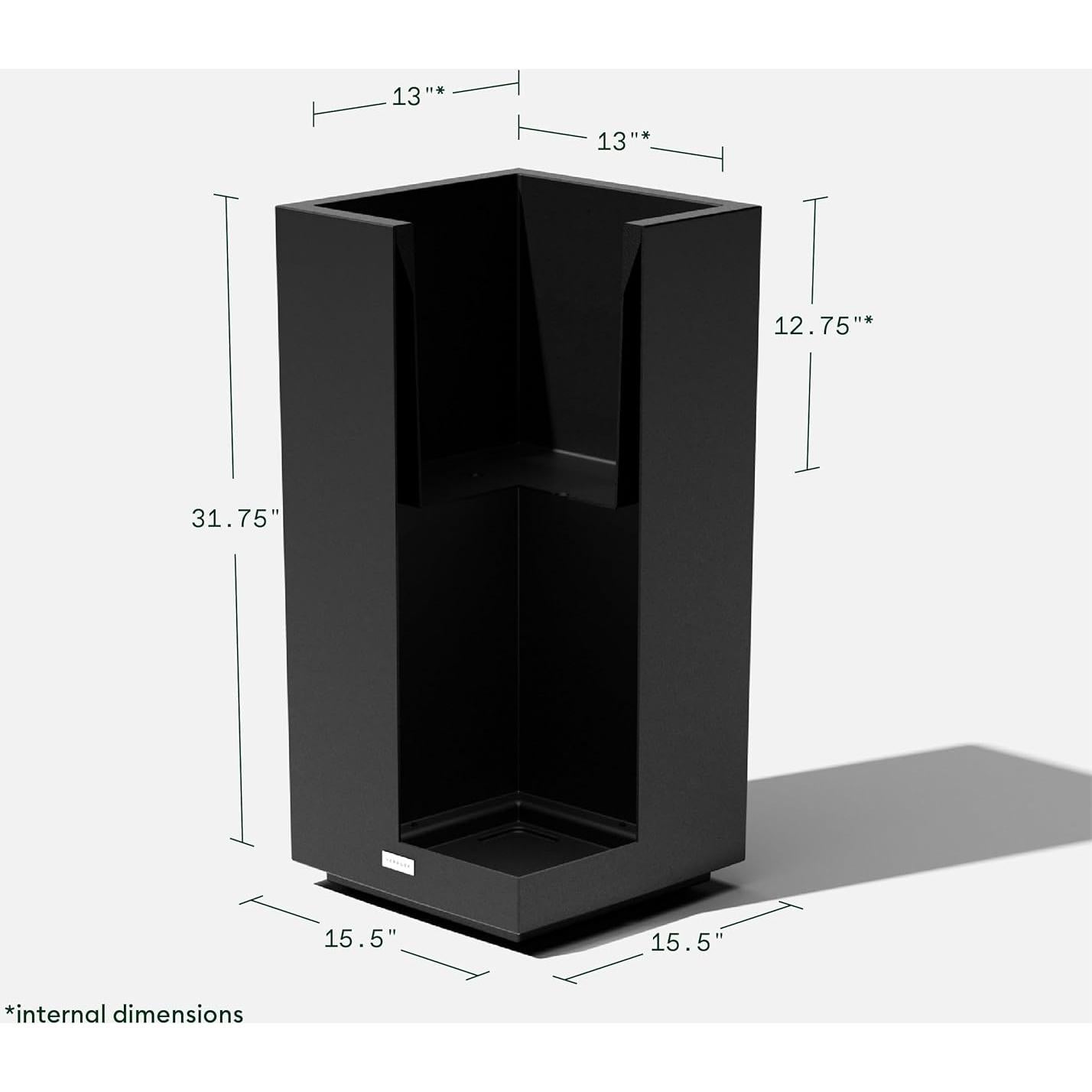 Macetero Pedestal Veradek Block 81.3 cm Negro - Paquete de 2