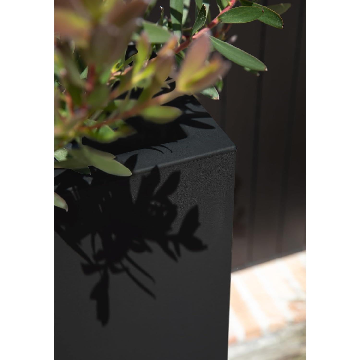 Macetero Pedestal Veradek Block 81.3 cm Negro - Paquete de 2
