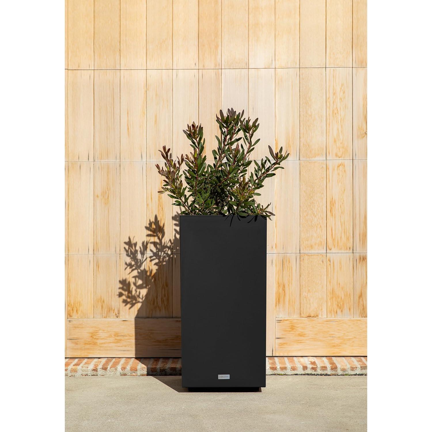 Macetero Pedestal Veradek Block 81.3 cm Negro - Paquete de 2