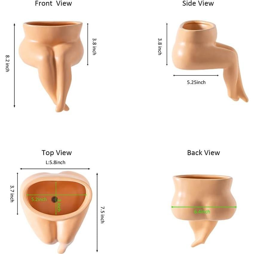 Maceta de Cerámica Misijuer en Forma de Cuerpo con Drenaje