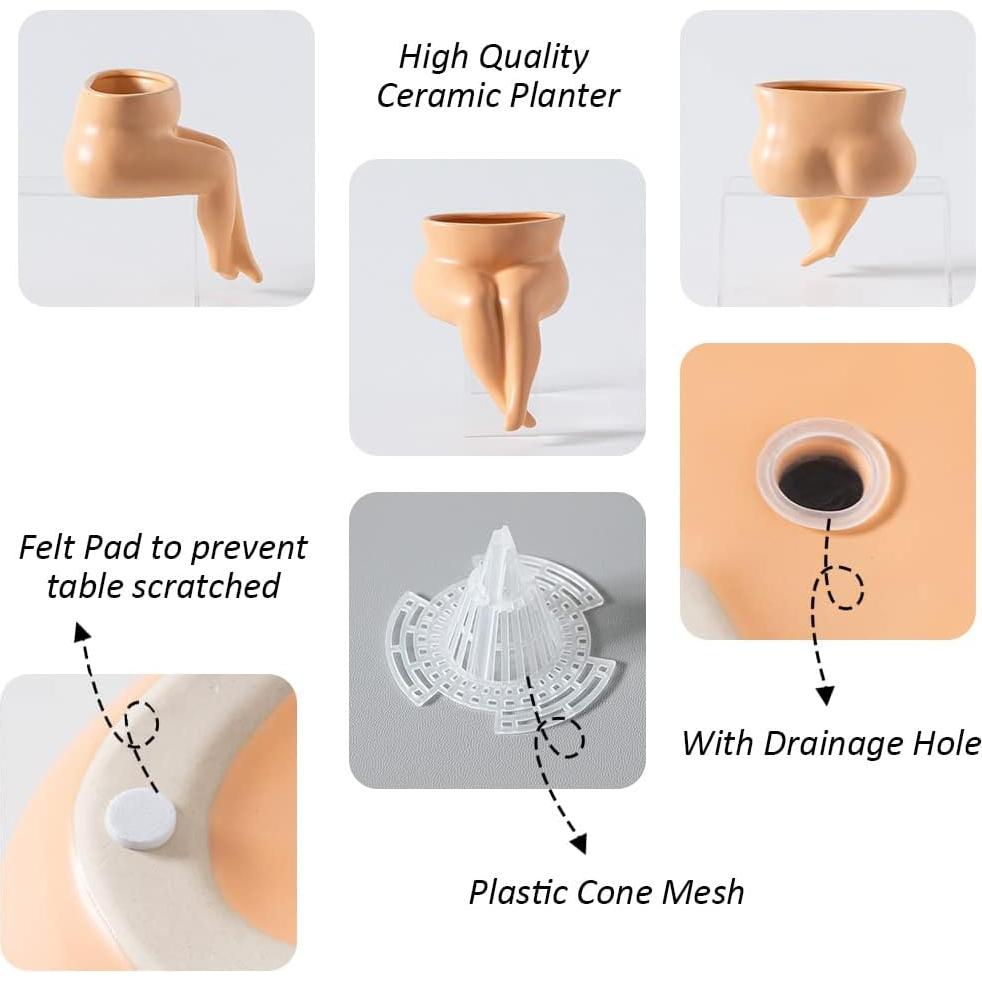 Maceta de Cerámica Misijuer en Forma de Cuerpo con Drenaje