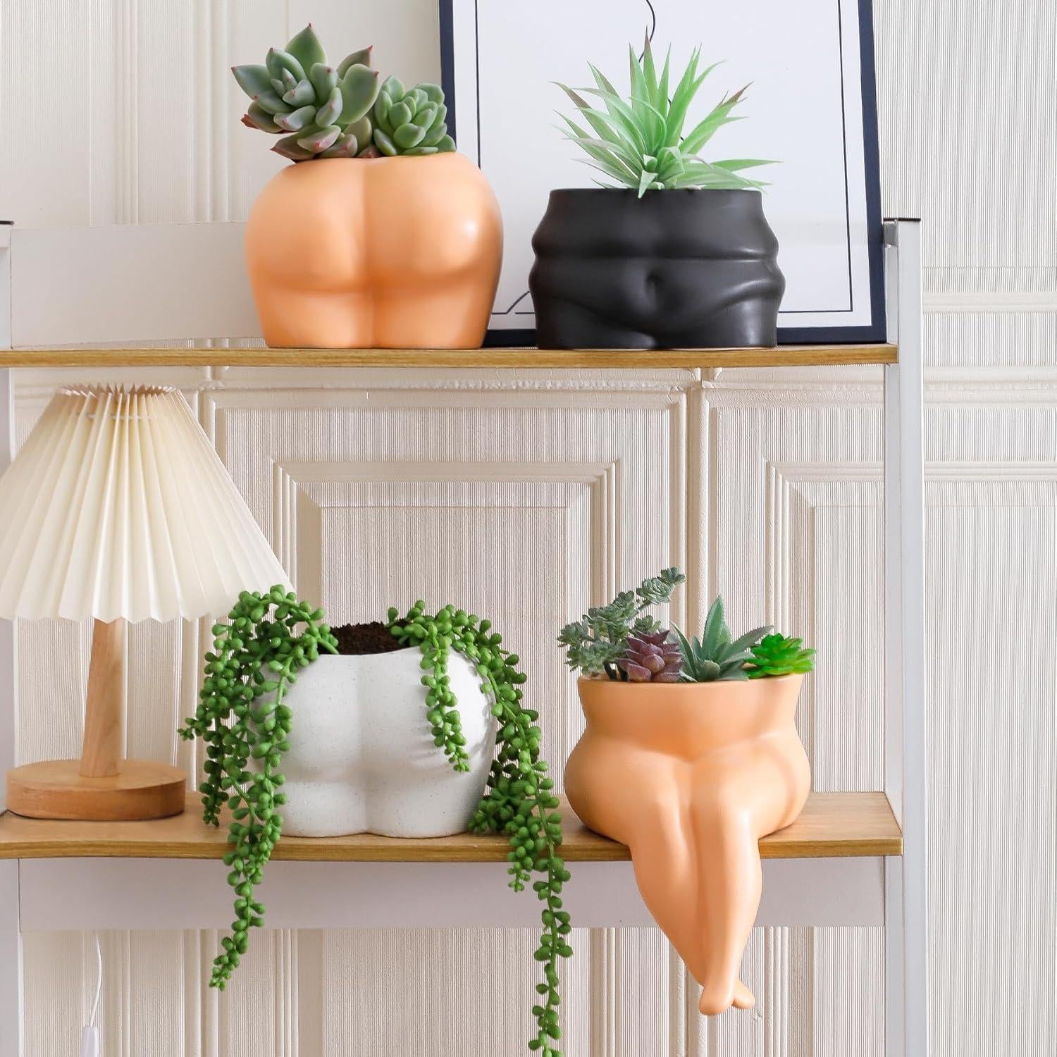 Maceta de Cerámica Misijuer en Forma de Cuerpo con Drenaje