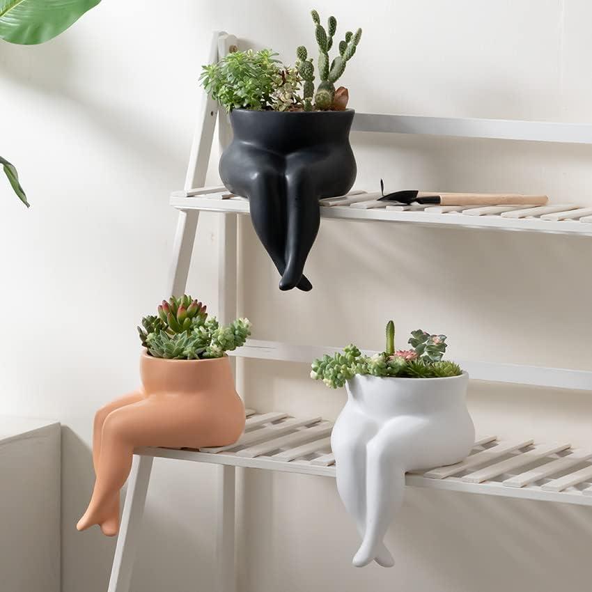 Maceta de Cerámica Misijuer en Forma de Cuerpo con Drenaje