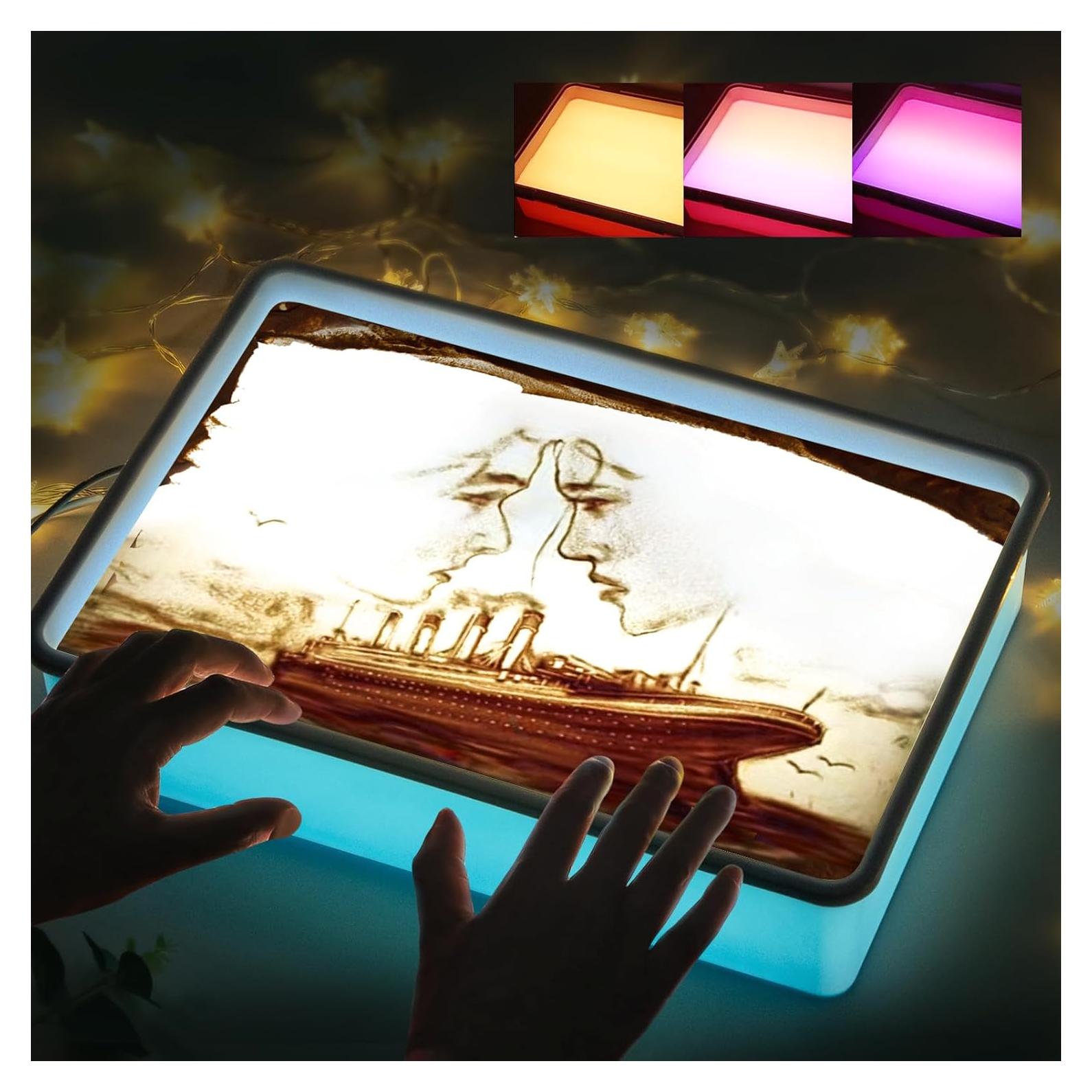 Caja de Luz para Pintura de Arena PreTrans - Mesa de Luz Azul 40x28cm