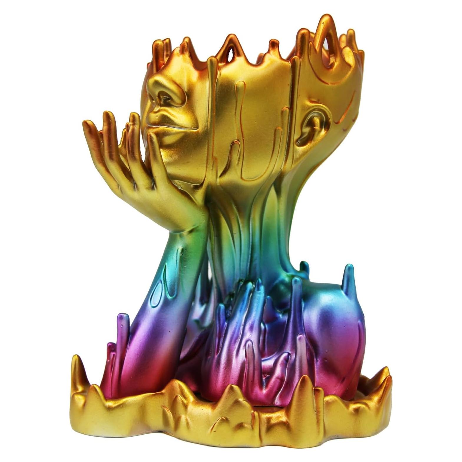 Maceta de Resina Arcoíris Poranlem Mujer Derretida 18cm