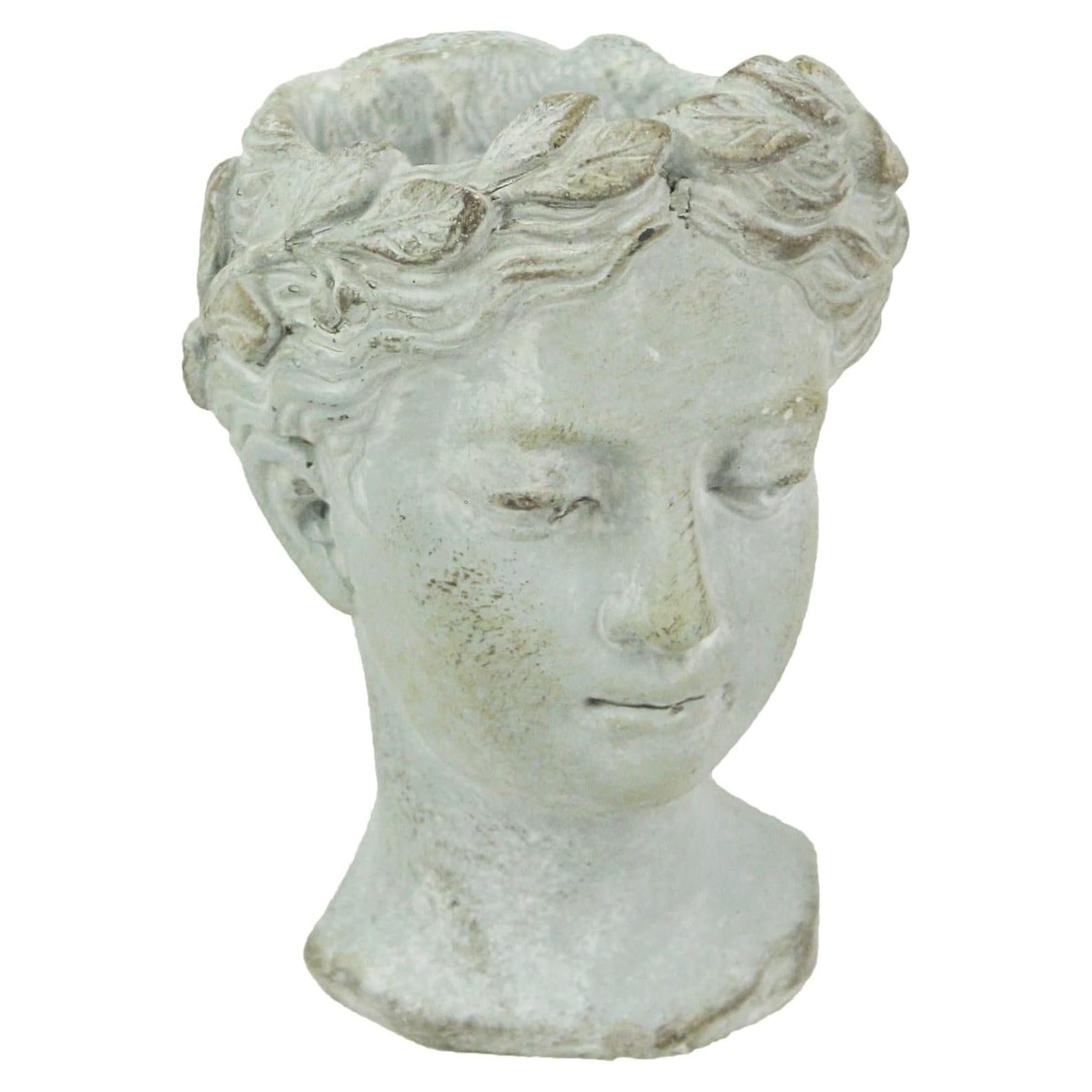 Maceta de Cemento Estilo Griego - Estatua Femenina 15.24 cm
