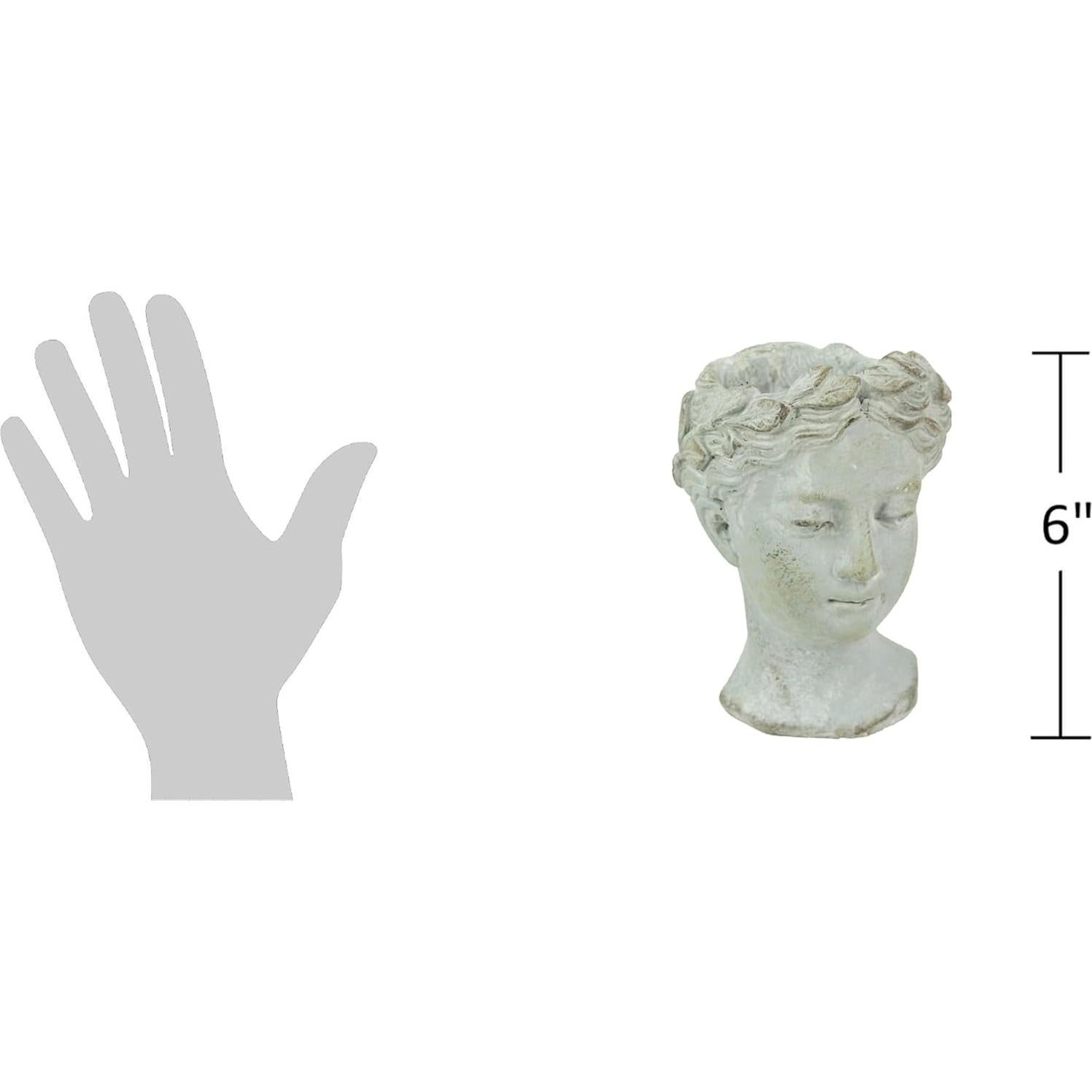 Maceta de Cemento Estilo Griego - Estatua Femenina 15.24 cm