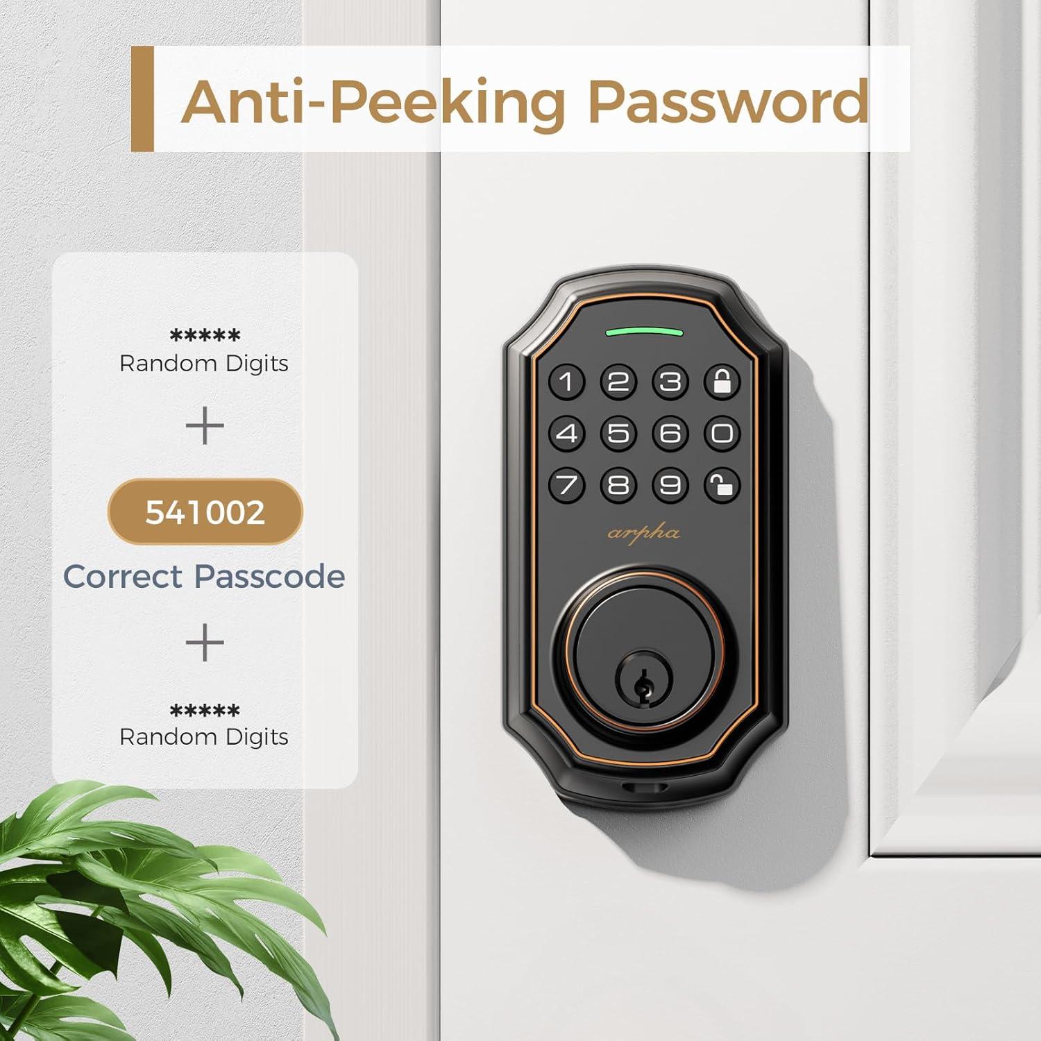 Cerradura Inteligente Sin Llave ARPHA D180 con Teclado y 50 Códigos
