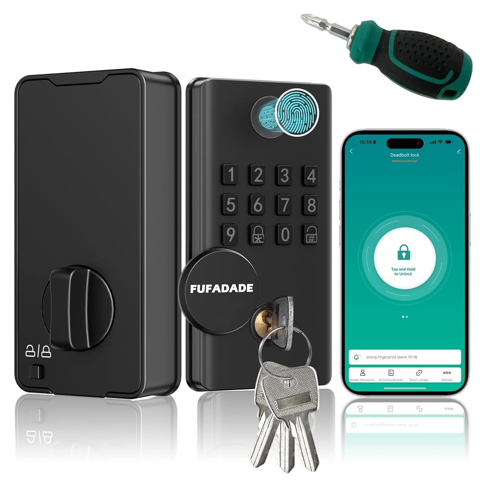 Cerradura Inteligente FUFADADE con Huella Dactilar y App