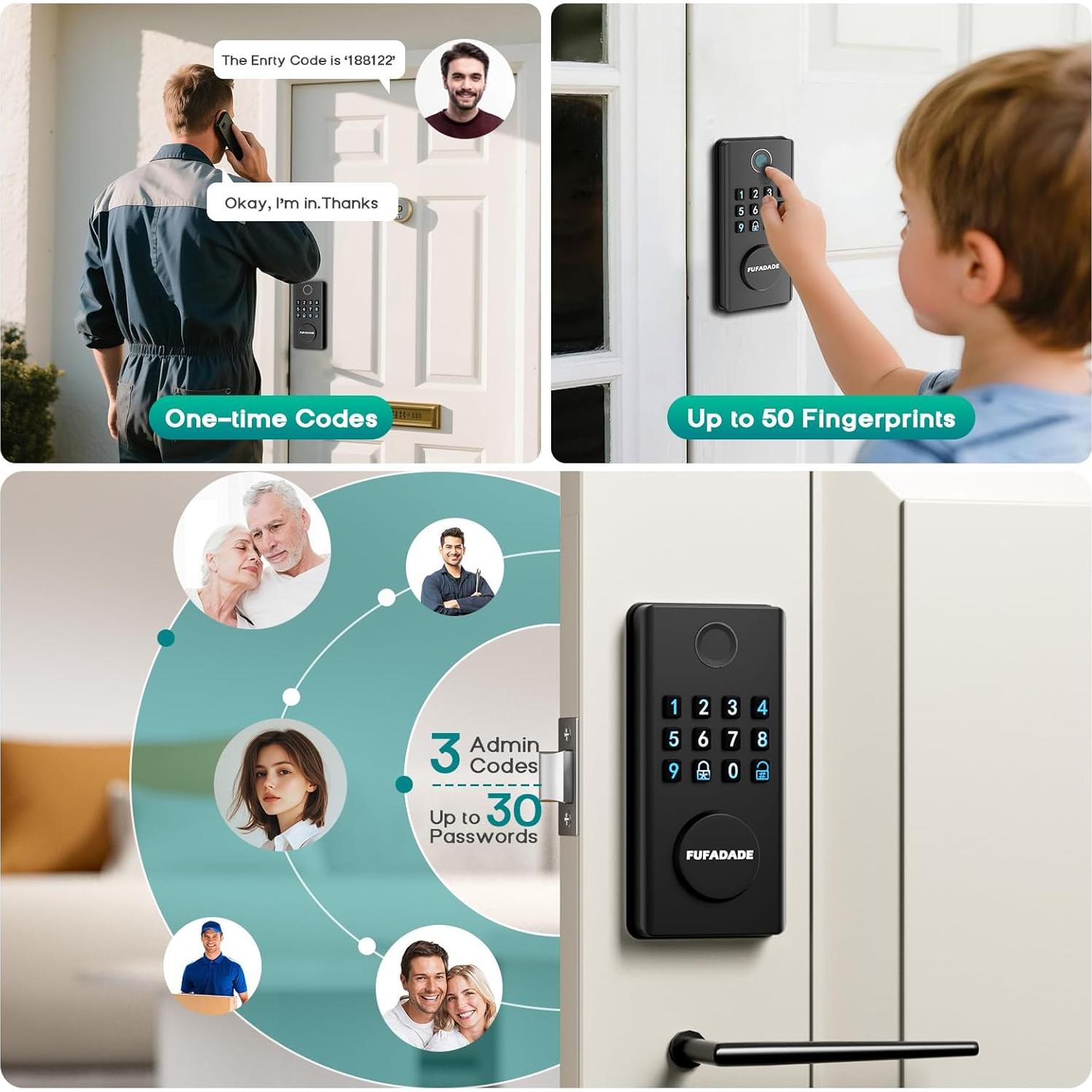 Cerradura Inteligente FUFADADE con Huella Dactilar y App