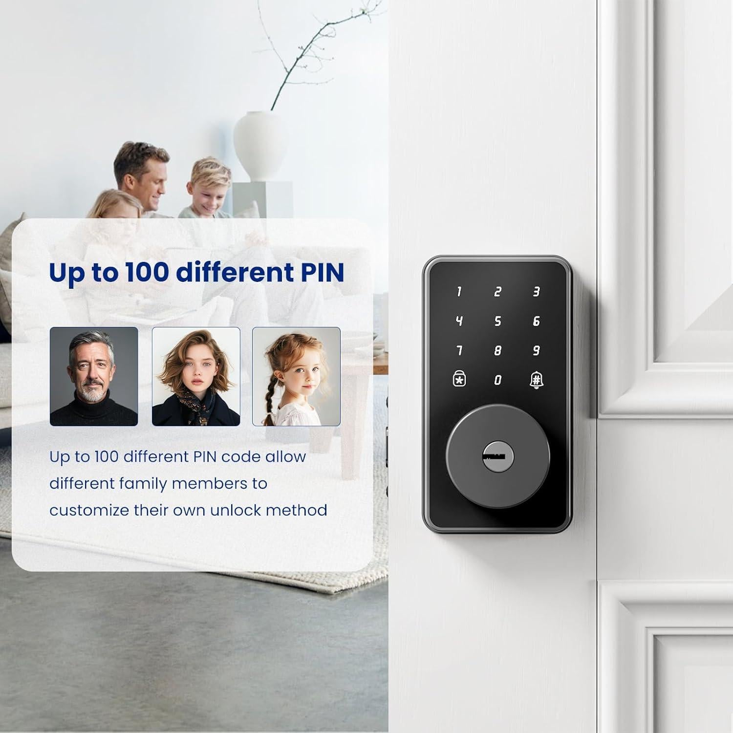 Cerradura Digital Biquole con Teclado - Cerrojo Sin Llave, 100 Códigos