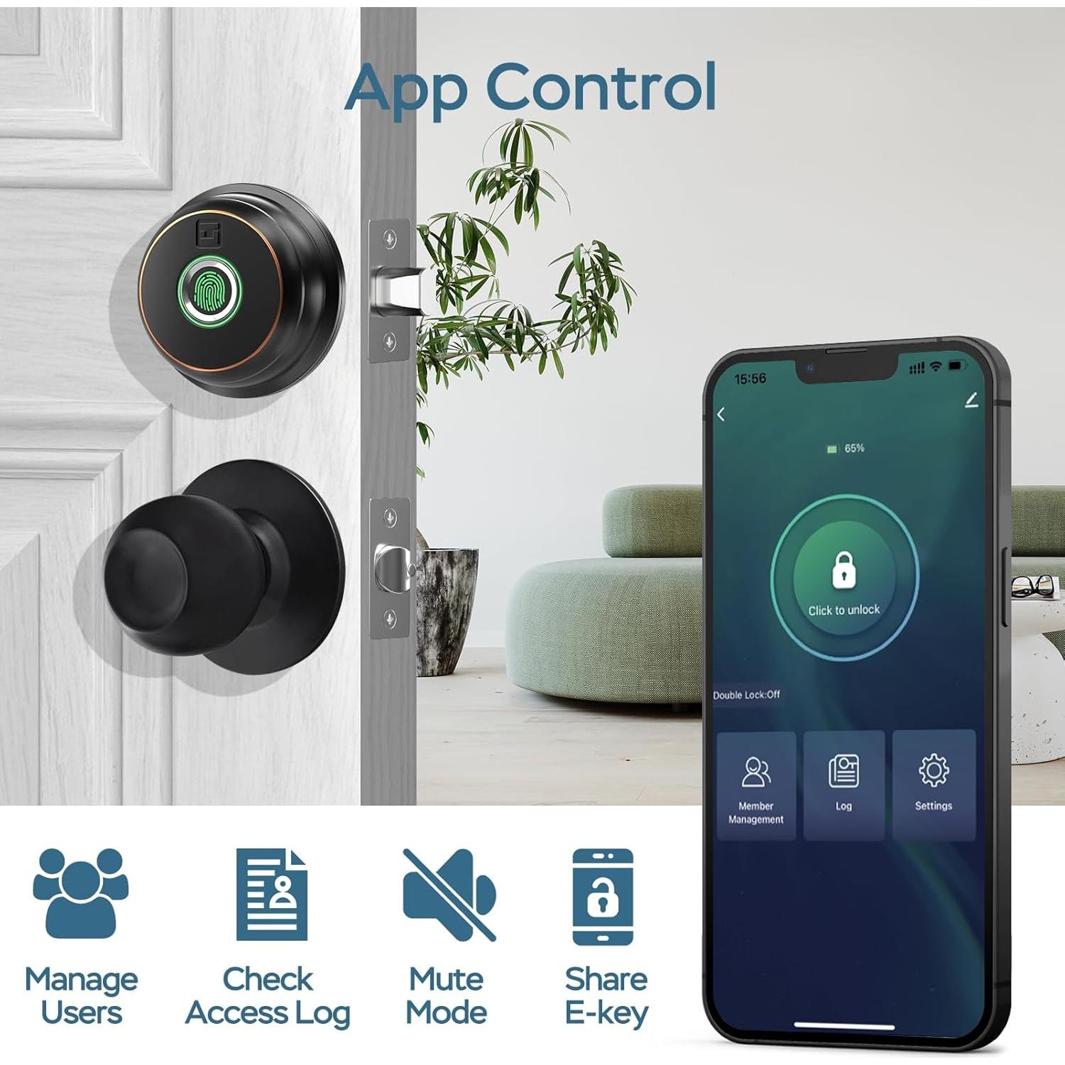 Cerradura Inteligente GeekTale RD02 Huella Dactilar Bluetooth