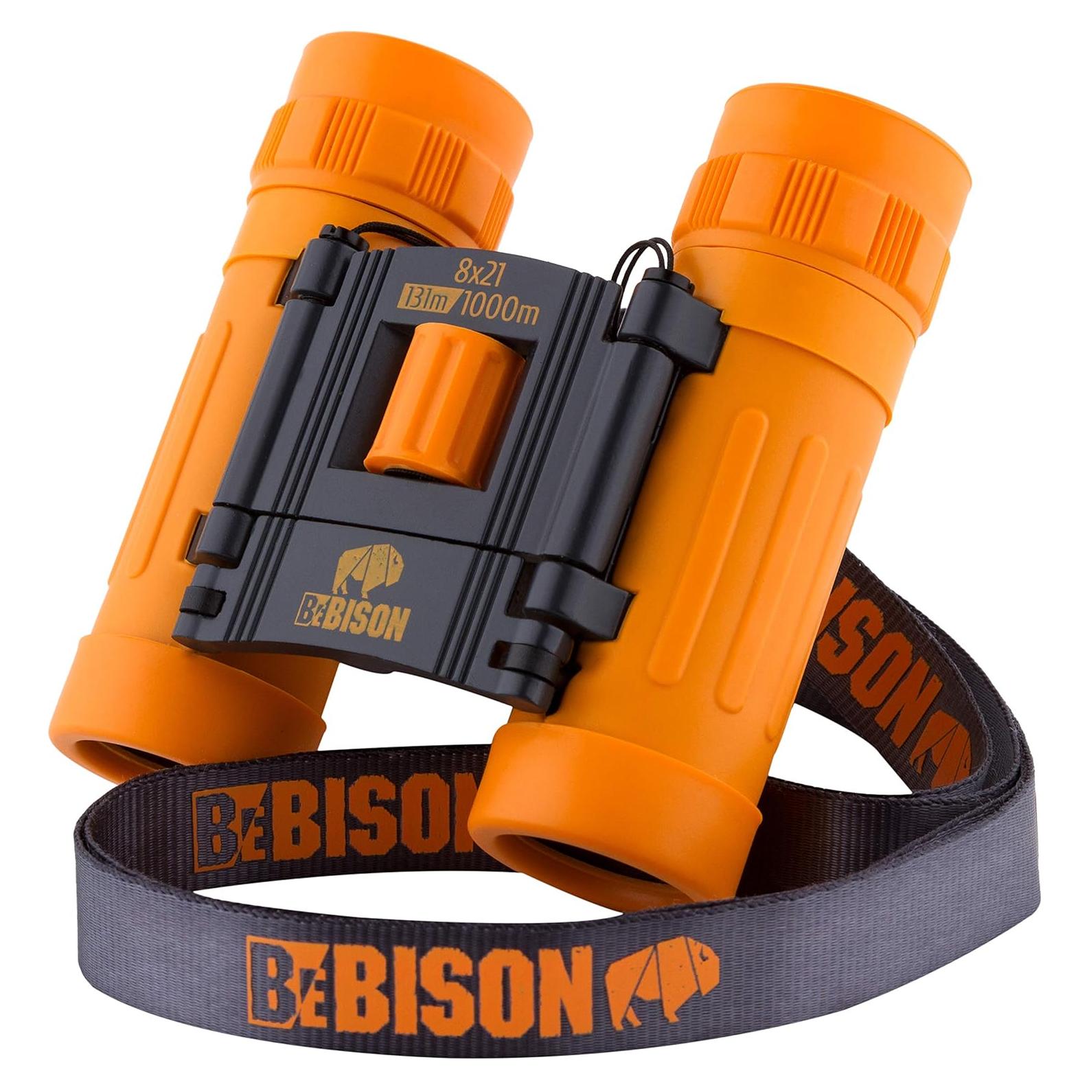 Binoculares BeBison para Niños 8x21 Compactos a Prueba de Golpes